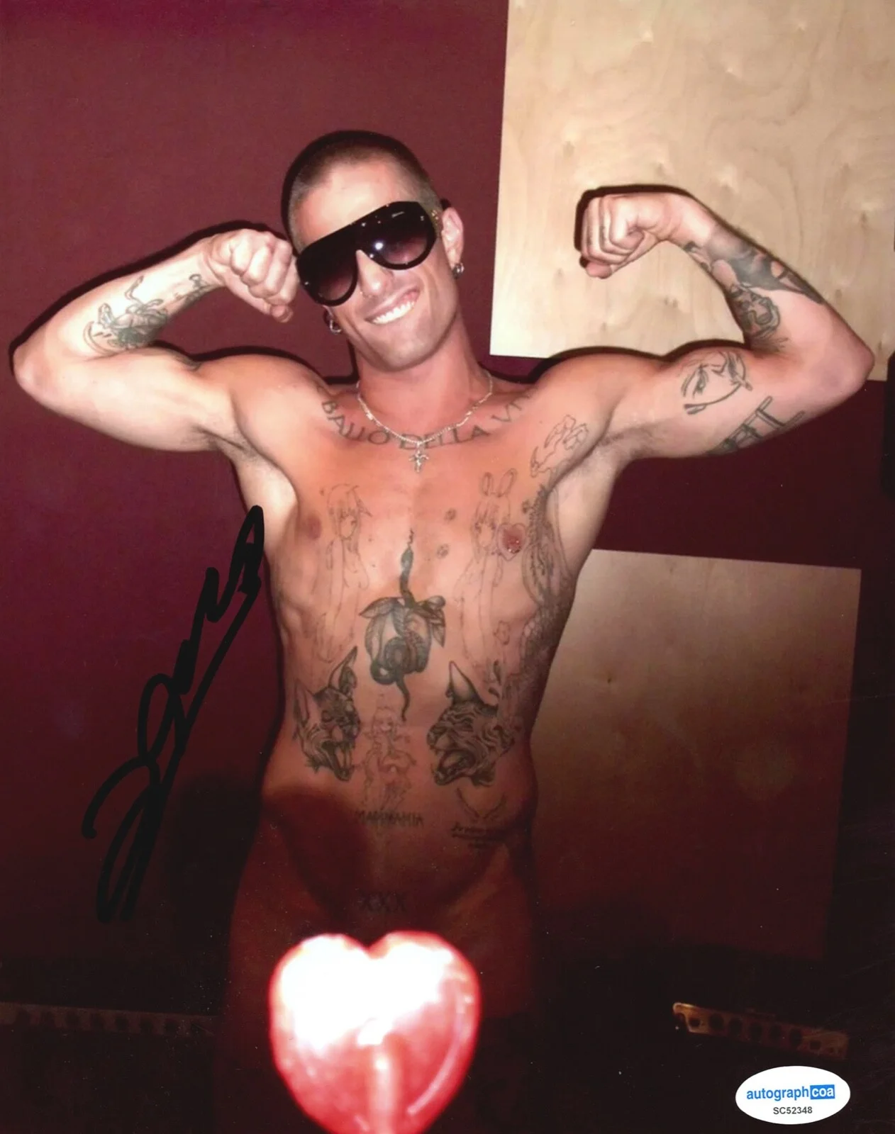 DAMIANO DAVID — Damiano David signed "MANESKIN" 8x10 Photo HOT Born With a Broken Heart ACOA COA, image 3