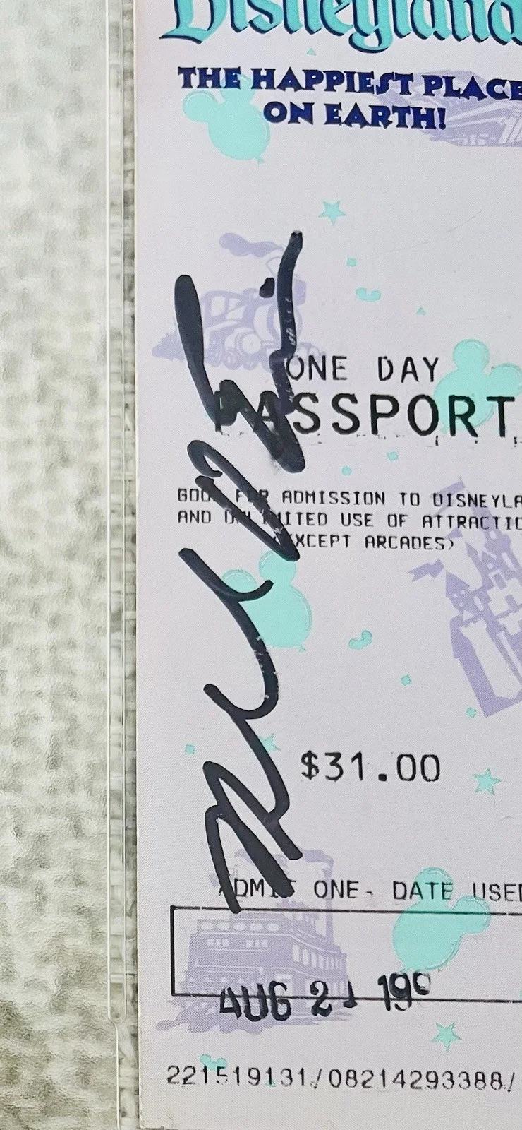 Michael Eisner — Michael Eisner Disney CEO Signed 1990’s Ticket Period Autograph PSA/DNA Rare, image 2
