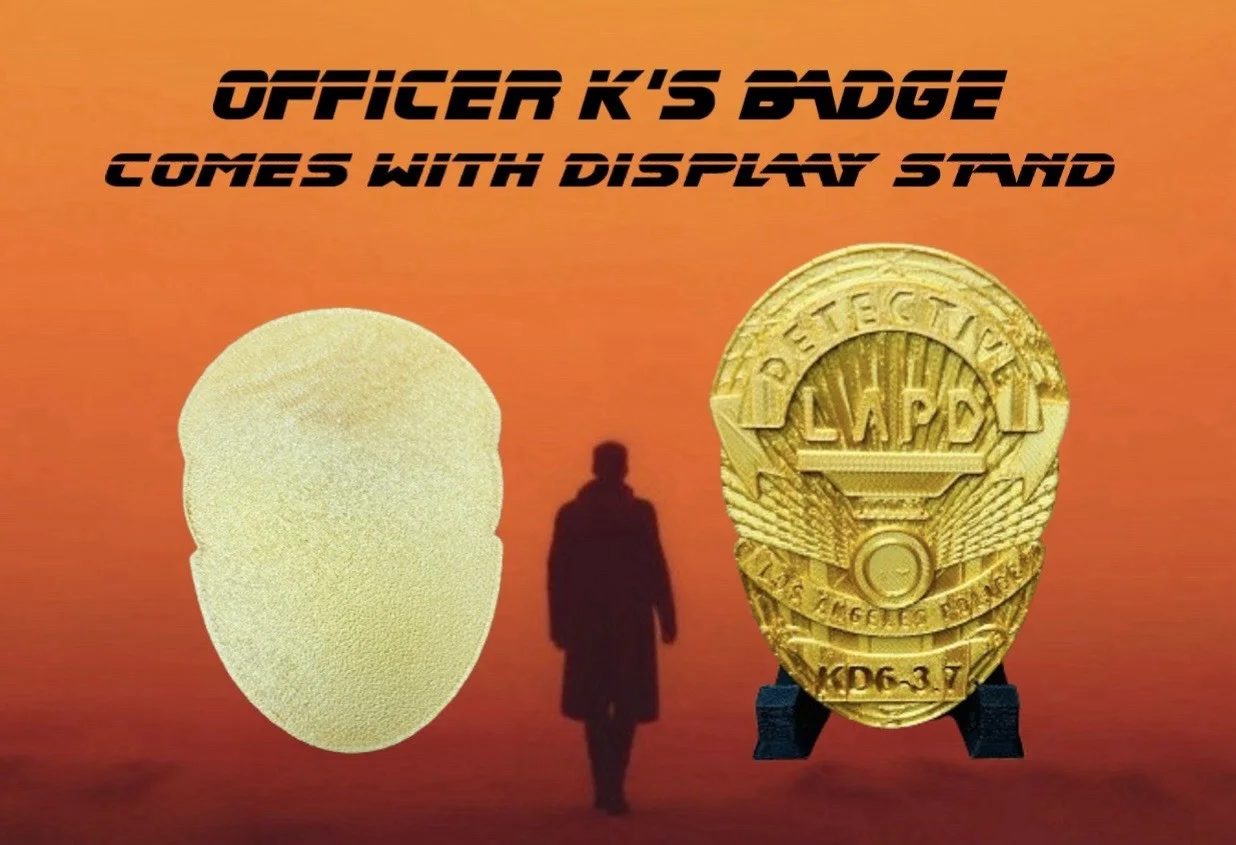 Blade Runner 2049 Officer K's badge Gold Tone Prop Replica 3d Printed Cosplay, изображение 2