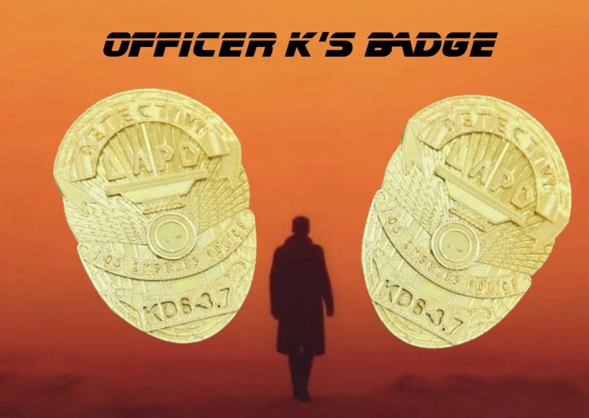 Blade Runner 2049 Officer K's badge Gold Tone Prop Replica 3d Printed Cosplay, изображение 3