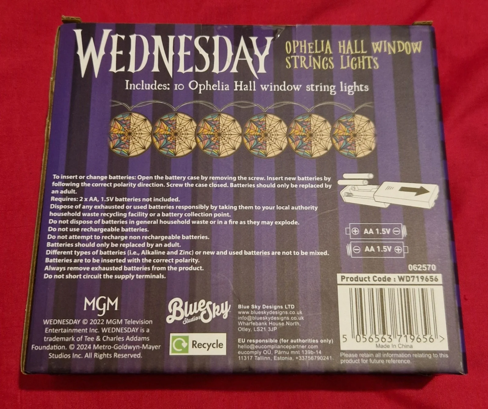 WEDNESDAY THE ADDAMS FAMILY MOVIE OPHELIA HALL WINDOW STRING LIGHTS x 10 RRP £10, изображение 4