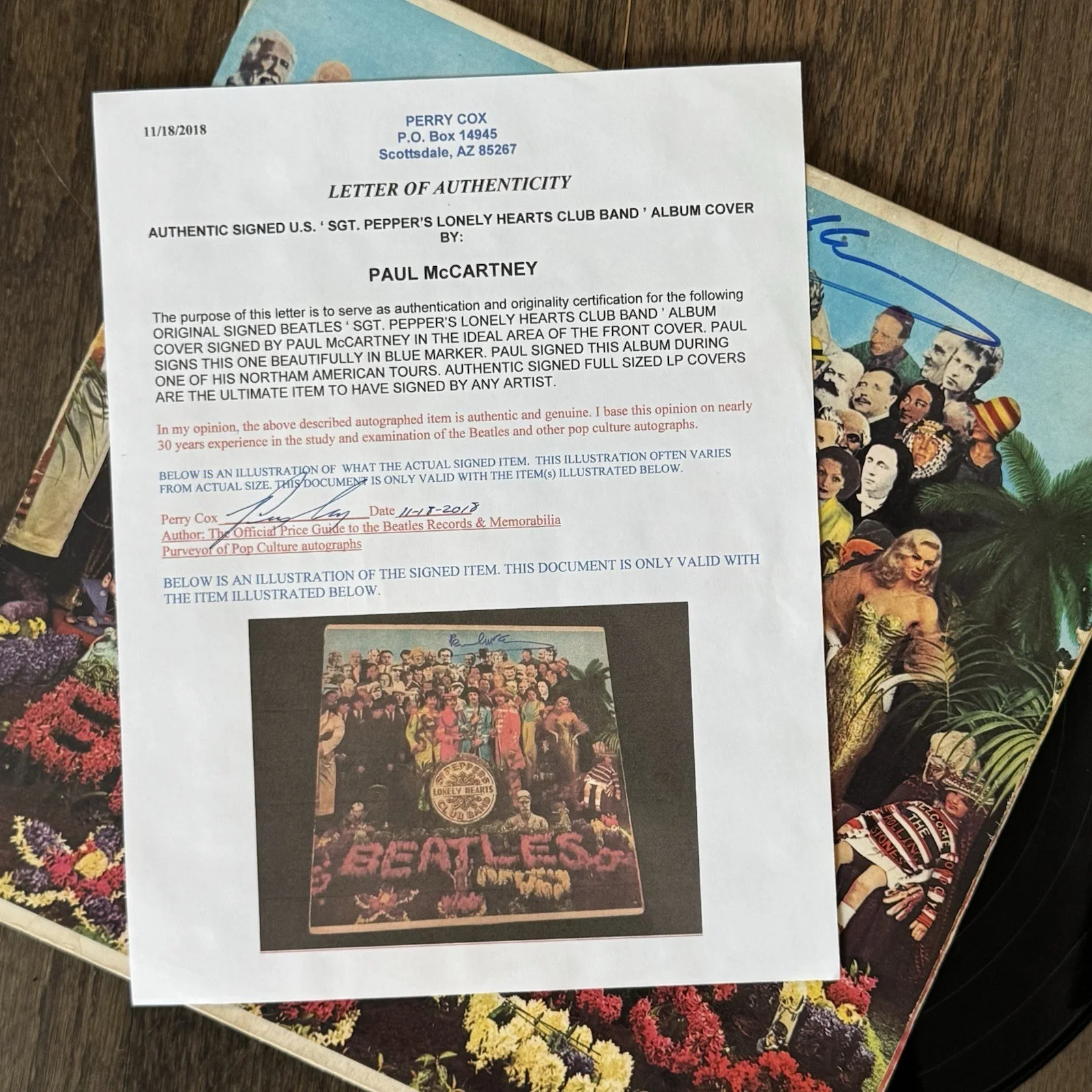 Paul McCartney — Paul McCartney * Signed Sgt. Pepper Beatles Album * Autograph LP * Perry Cox COA, image 3