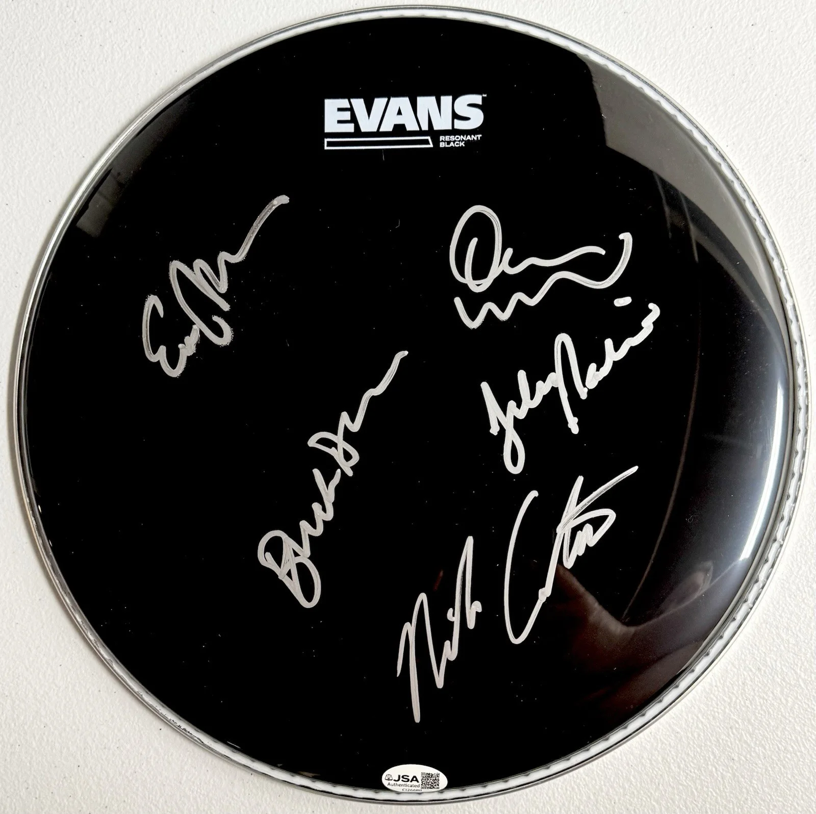 Blue Oyster Cult Signed Autographed 12” Inch Drumhead JSA COA All 5 Members, image 2