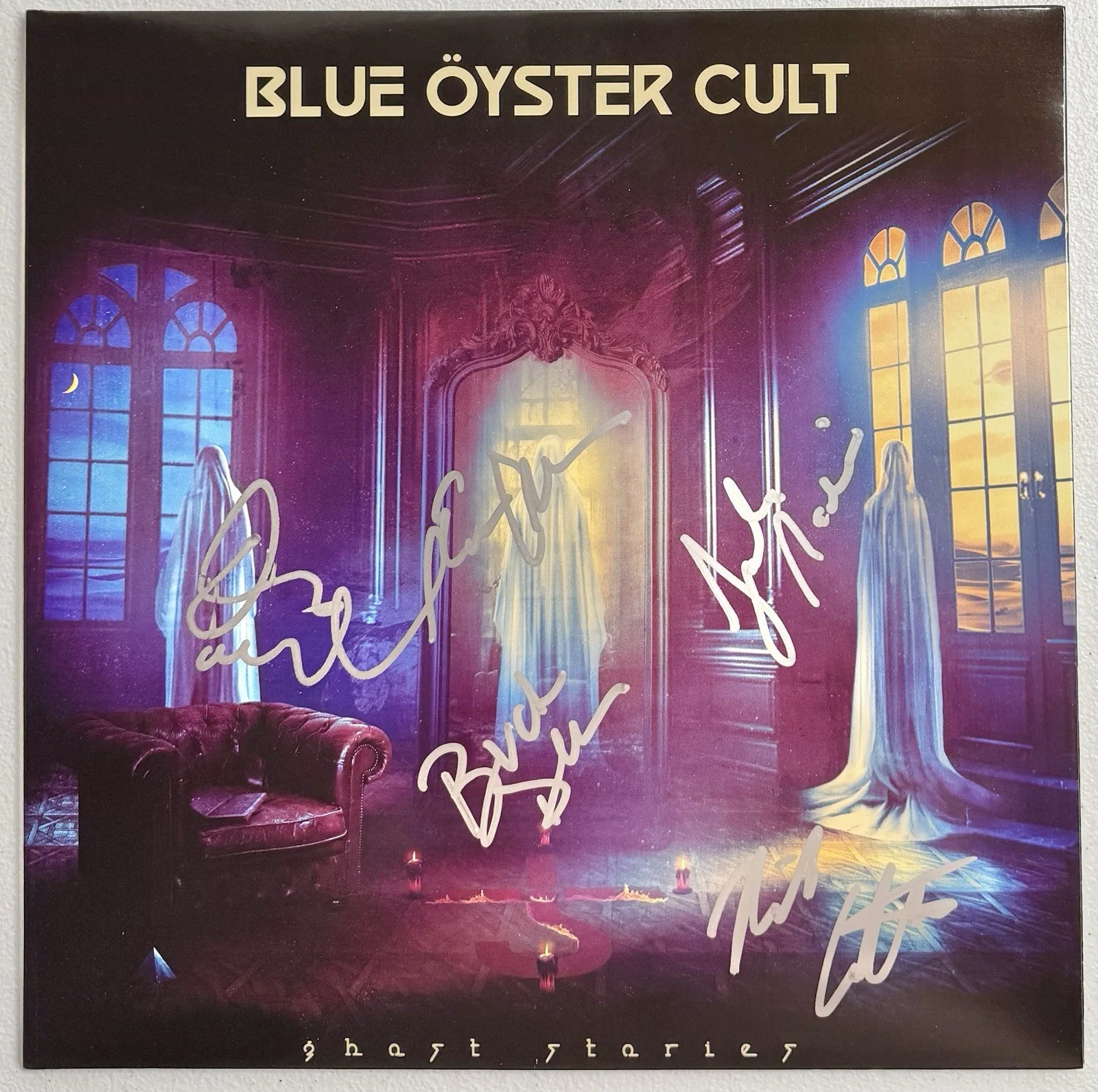 Blue Oyster Cult Signed Autographed Ghost Stories Vinyl JSA COA All 5 Members, изображение 2