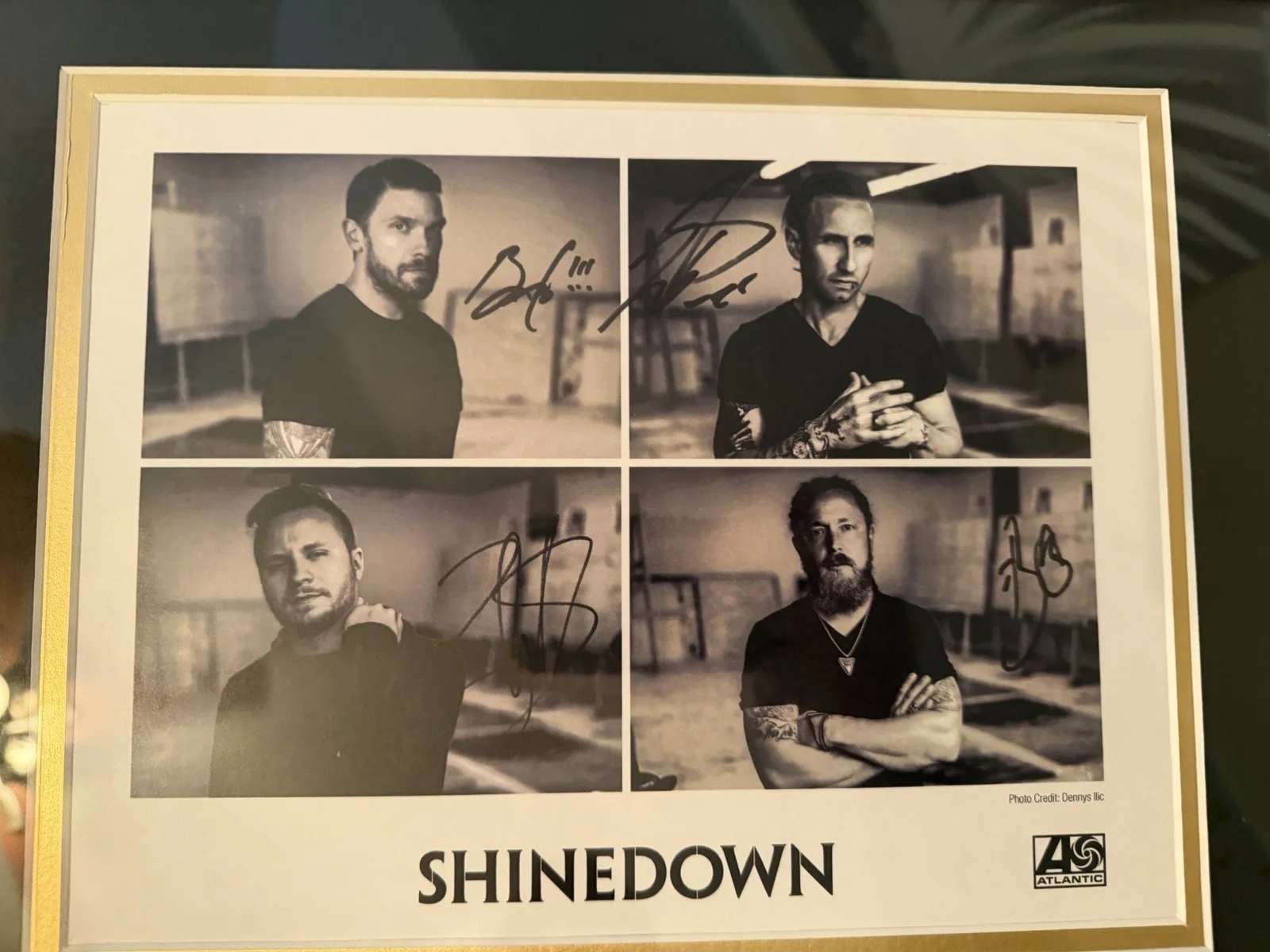 SHINEDOWN original hand SIGNED Autographed MATTED & FRAMED PHOTO 8.5x11, image 2