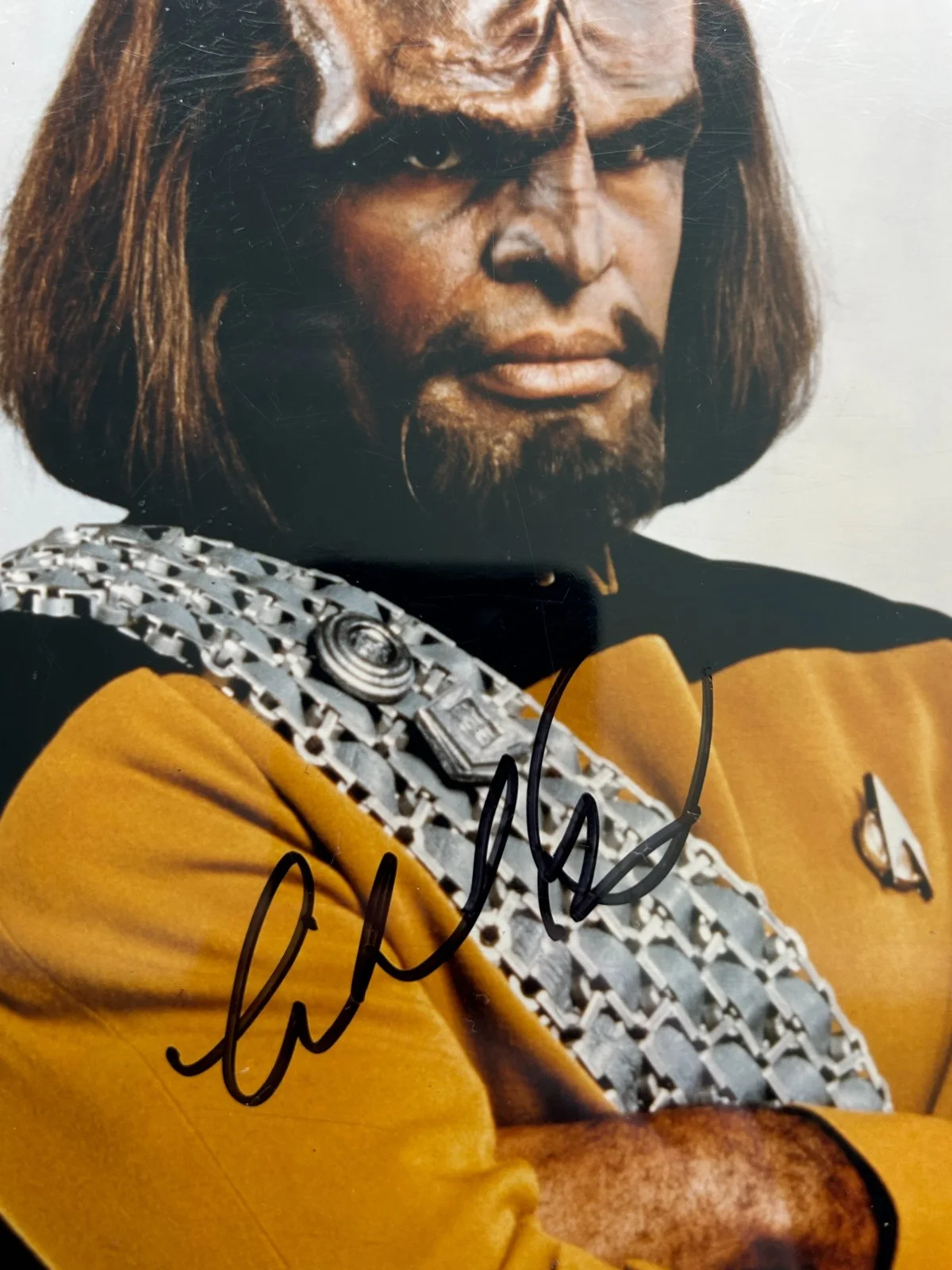 Michael Dorn Autographed Original 8x10 Photo, Star Trek TNG Worf Plaque, image 2