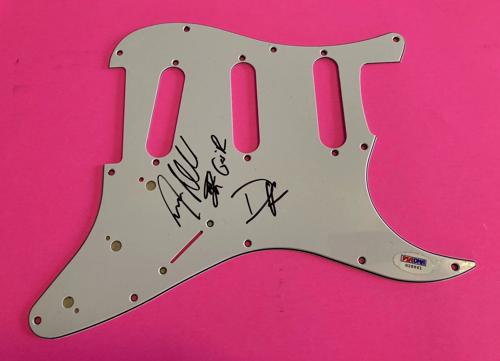 GUNS N ROSES x2 STEVEN ADLER DUFF SIGNED GUITAR PICKGUARD *EXACT PROOF*, image 2