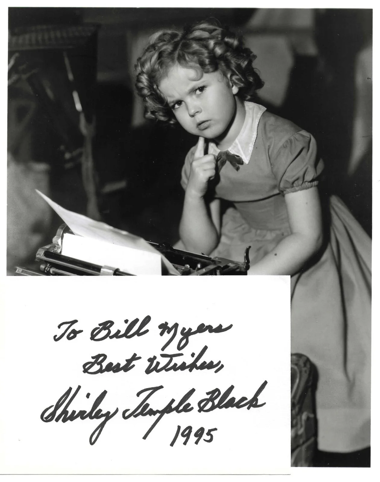 Shirley Temple — SHIRLEY TEMPLE Signature dated 1995 with UACC COA + 8x10 photo
