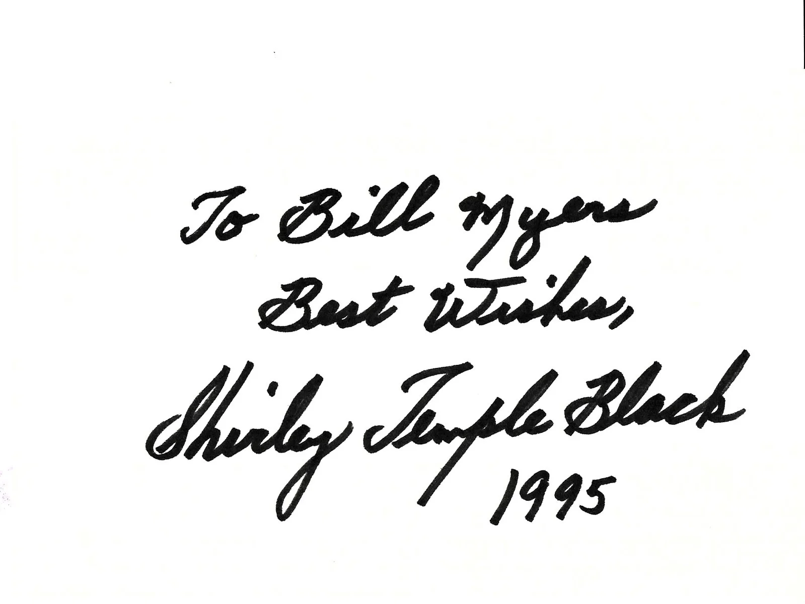 Shirley Temple — SHIRLEY TEMPLE Signature dated 1995 with UACC COA + 8x10 photo, изображение 2