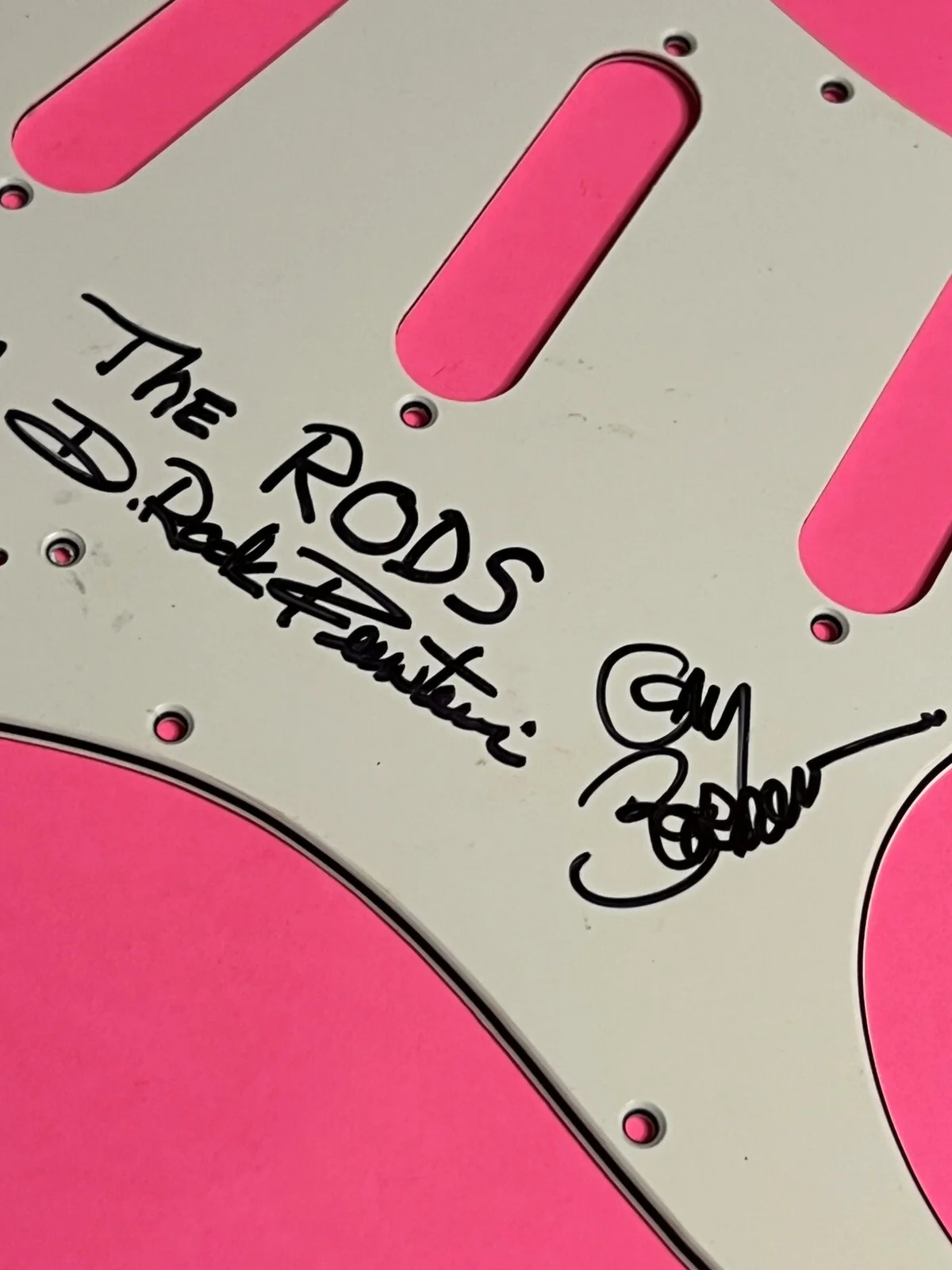 THE RODS x3 ENTIRE BAND AUTOGRAPHED SIGNED GUITAR PICKGUARD *EXACT PROOF*, изображение 4
