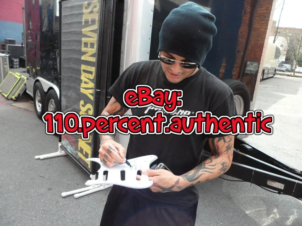 REV THEORY ENTIRE BAND SIGNED GUITAR PICKGUARD *EXACT PROOF*, image 3