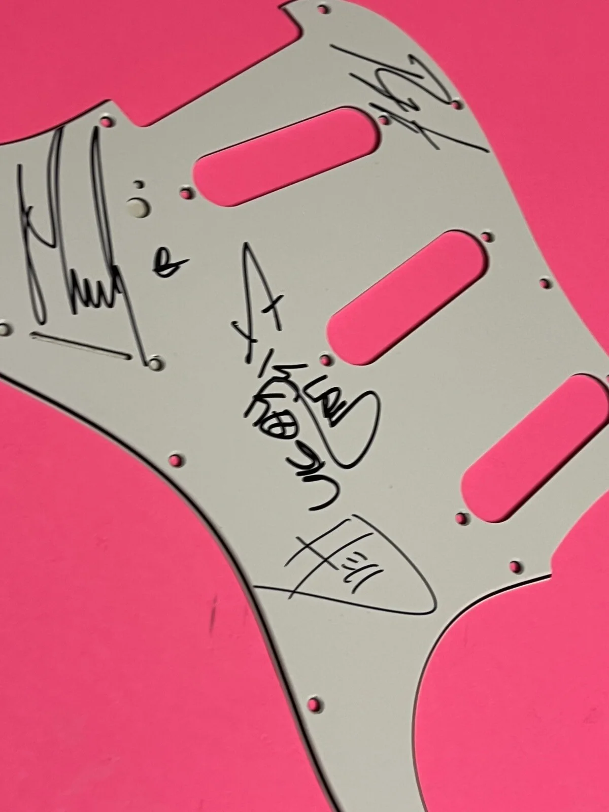KORN x4 HEAD FIELDY MUNKEY RAY LUZIER SIGNED GUITAR PICKGUARD *EXACT PROOF*, image 2