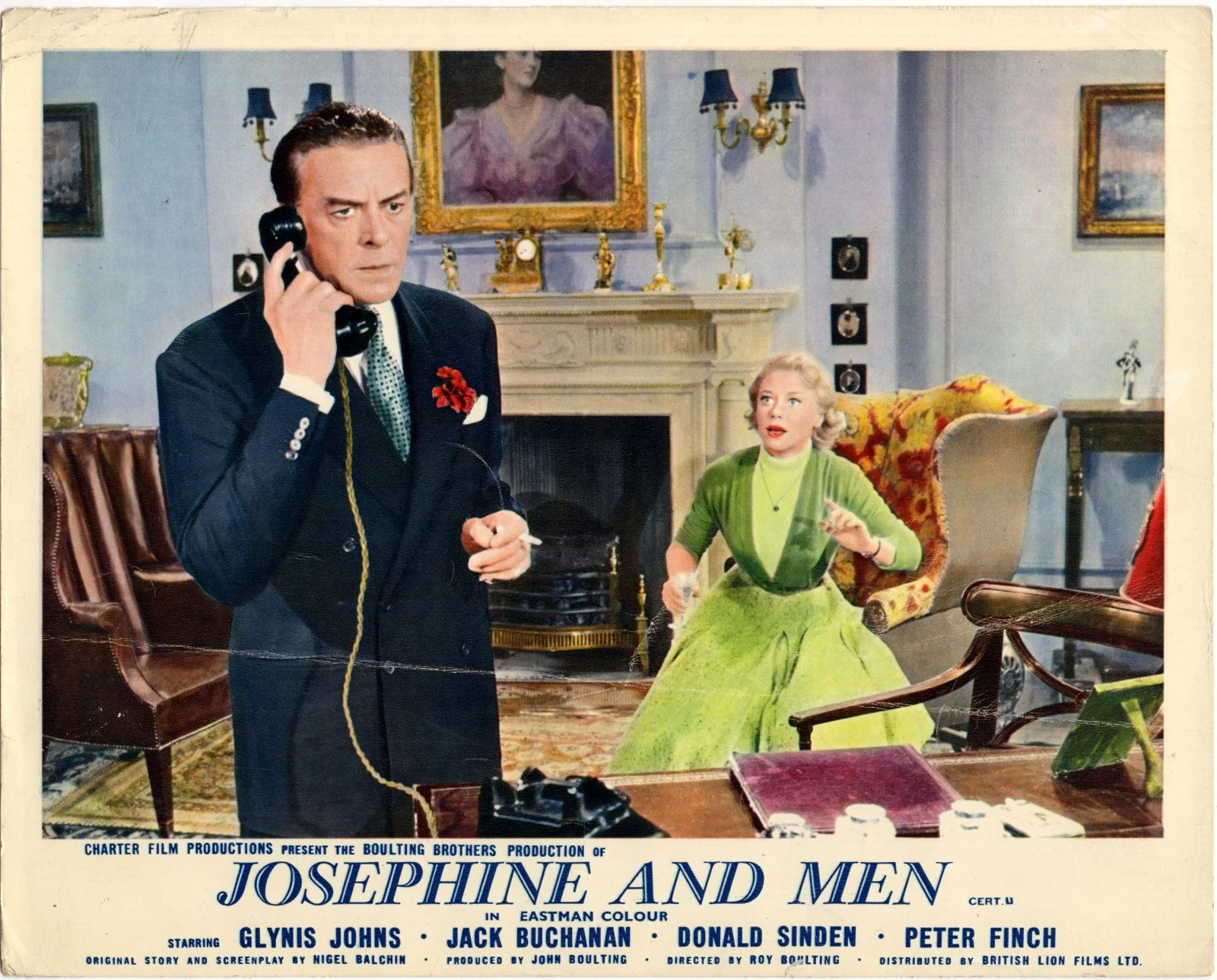 JOSEPHINE AND MEN 1955 Glynis Johns, Jack Buchanan, Donald Sinden 3 LOBBY CARDS, изображение 2