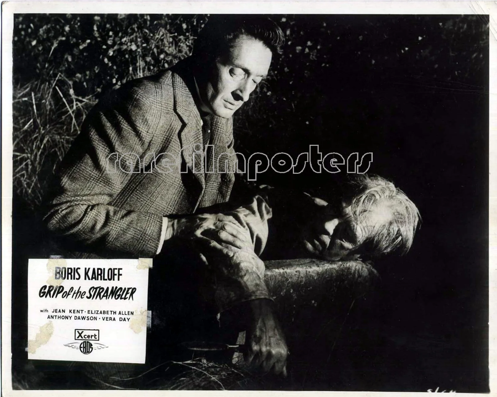 GRIP OF THE STRANGLER 1958 Boris Karloff, Elizabeth Allan 3 10x8 LOBBY CARDS, изображение 2