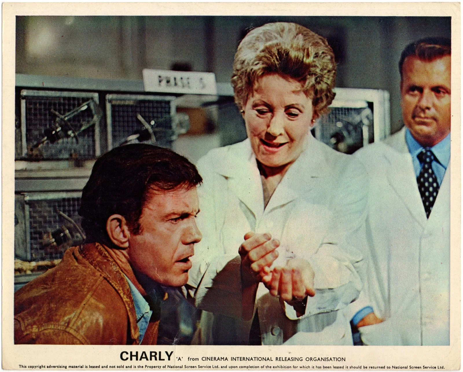 CHARLY 1968 Cliff Robertson, Lilia Skala 3 10x8 LOBBY CARDS, изображение 2
