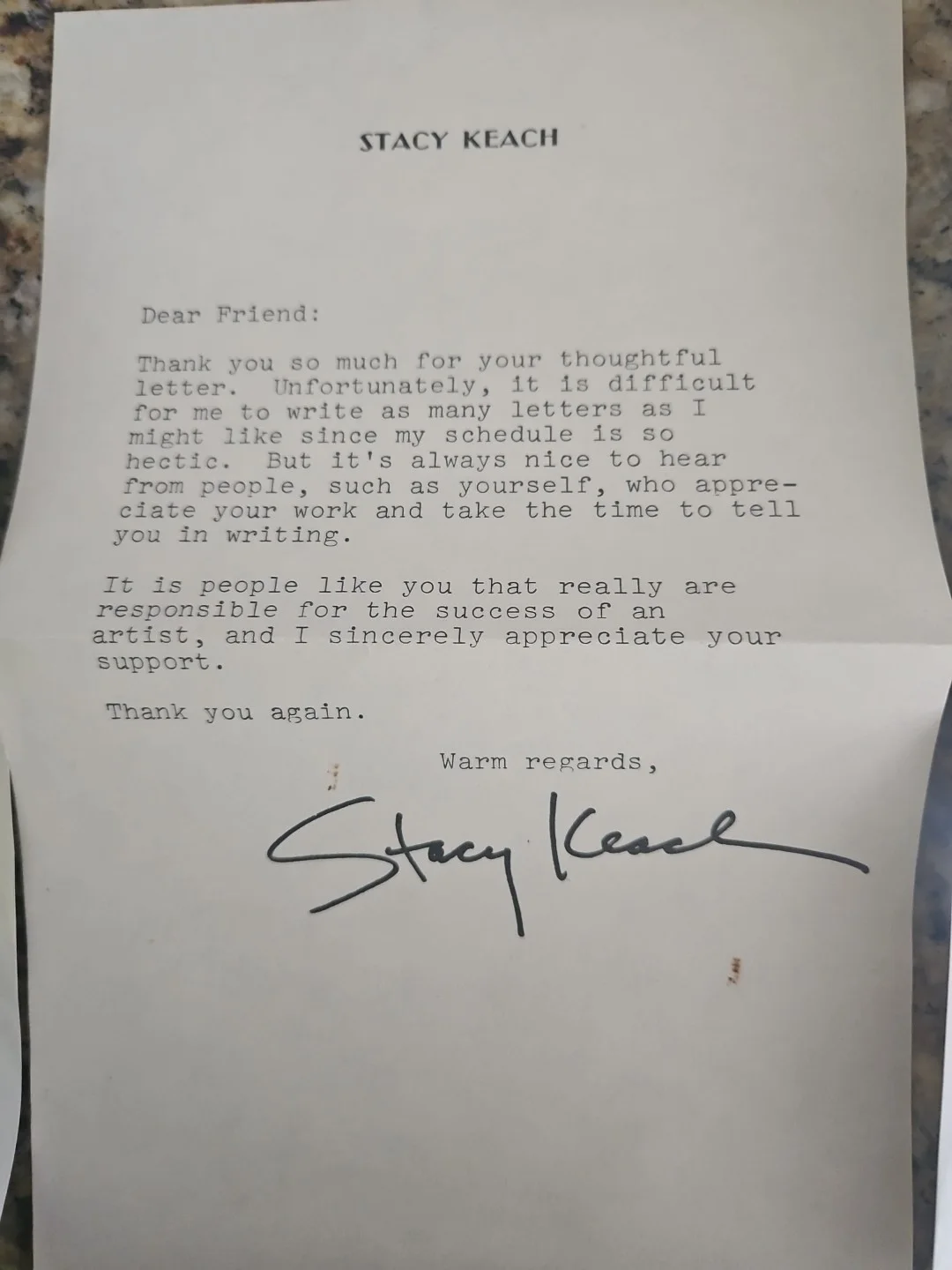 2 Stacy Keach Signed Photo & Typed Letter Autograph Actor Alice Mike Hammer TV, изображение 2