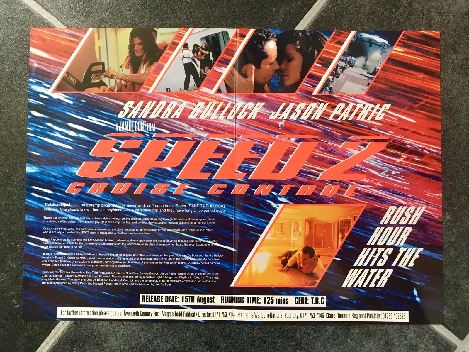 SPEED 2 Original Movie Film Press Kit SANDRA BULLOCK WILLEM DAFOE JASON PATRIC, изображение 4