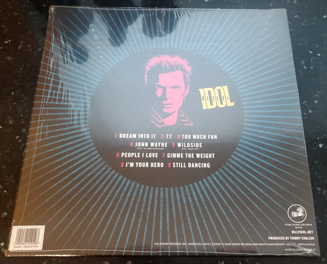 BILLY IDOL AUTOGRAPHED LP VINYL RECORD DREAM INTO IT SIGNED ~ PURPLE RECORD (NM), изображение 3