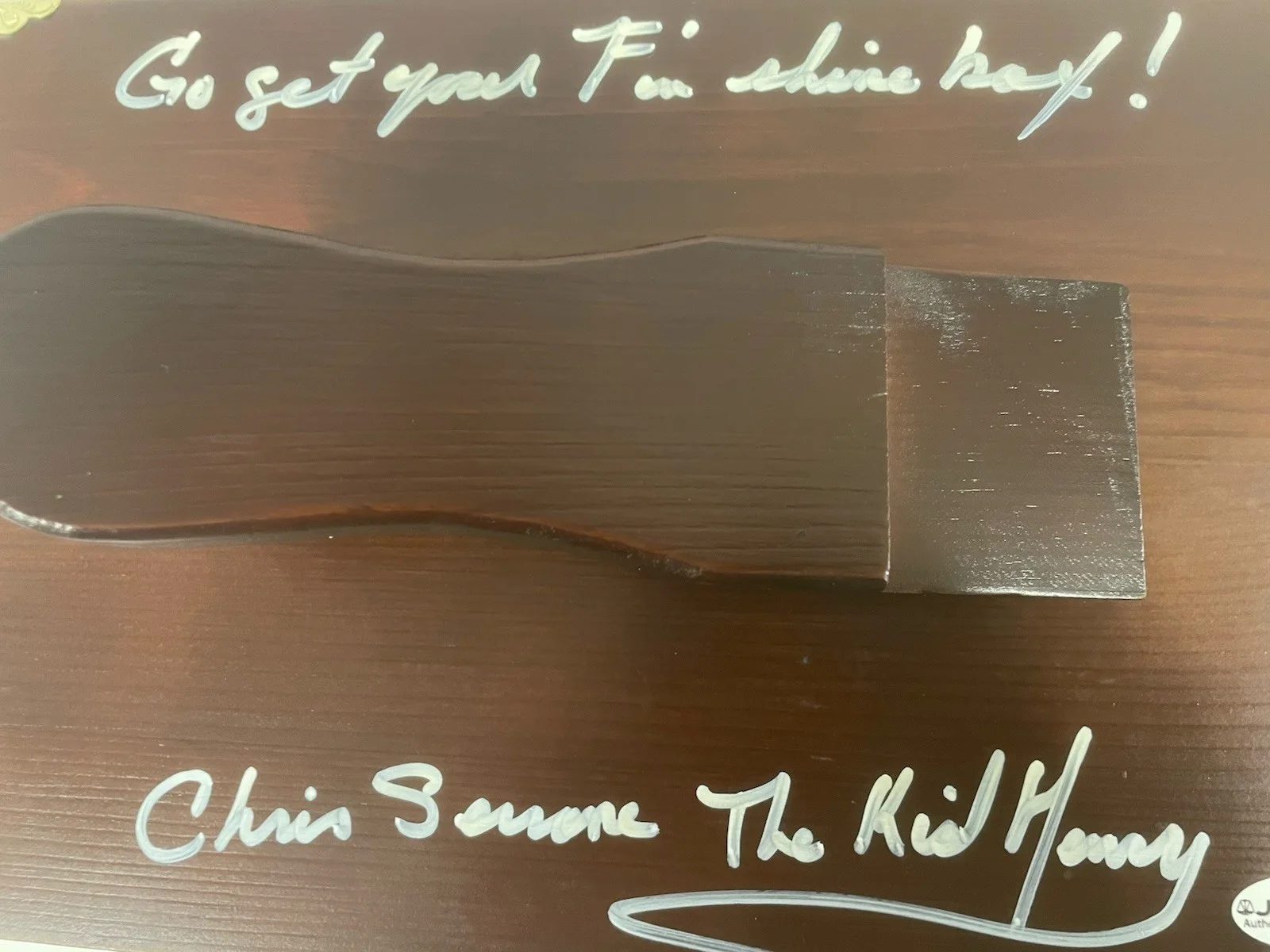 Chris Serrone — Chris Serrone “Goodfellas” The Kid Henry Signed Shine Box w/ Inscription JSA, изображение 2