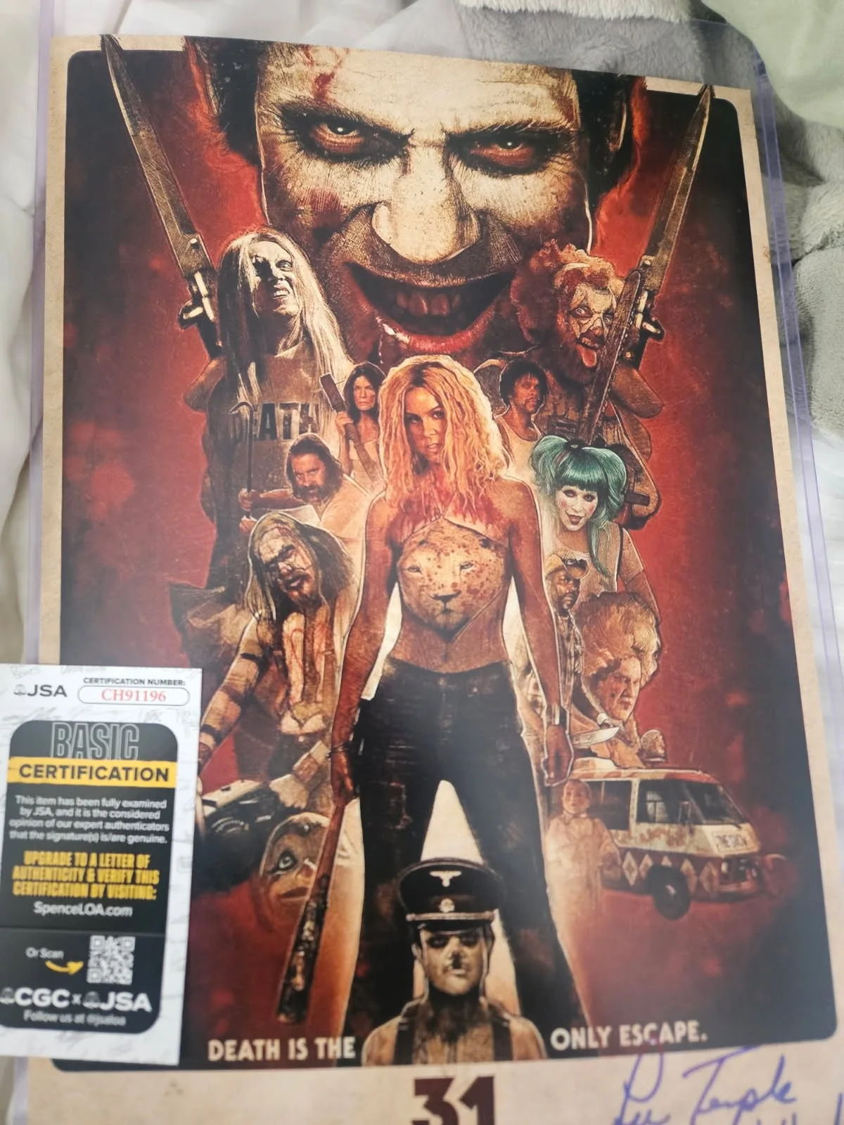Lew temple — 31 A Rob Zombie Flim Lew Temple autographed 11x17 Psycho head JSA Certified