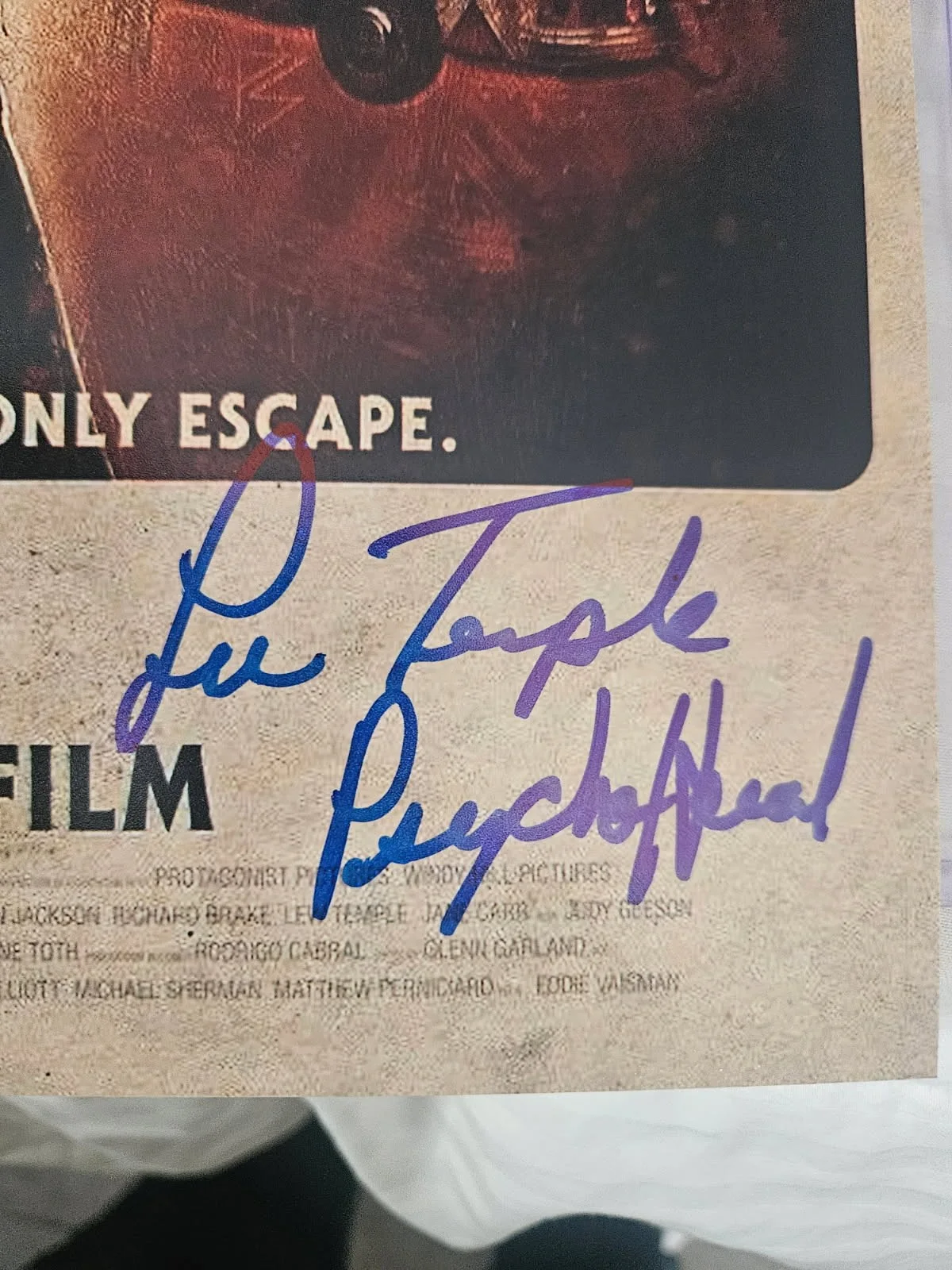 Lew temple — 31 A Rob Zombie Flim Lew Temple autographed 11x17 Psycho head JSA Certified, image 3
