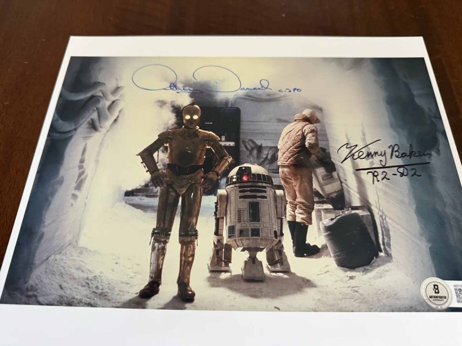 Hand Signed Anthony Daniels C-3PO Kenny Baker R2D2 Autographed Star Wars Beckett, изображение 4