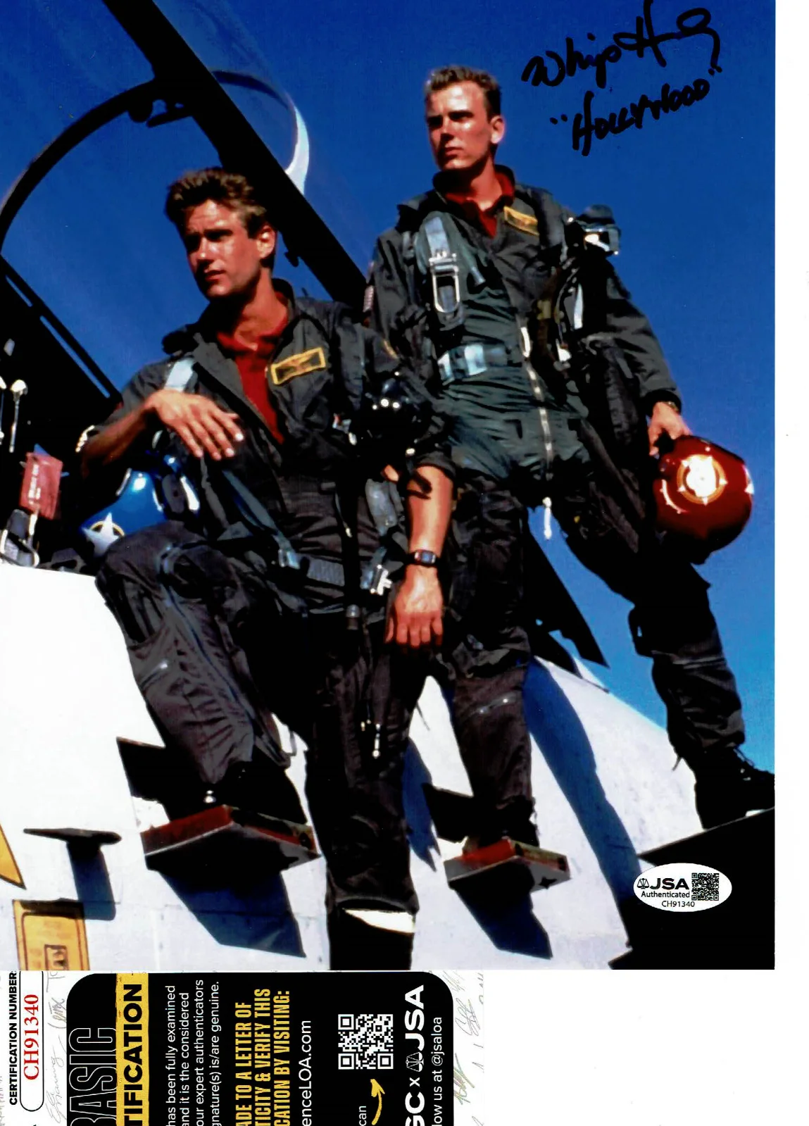 Whip Hubley — Top Gun Whip Hubley aka Hollywood autographed 8x10 Photo on Jet JSA Certified