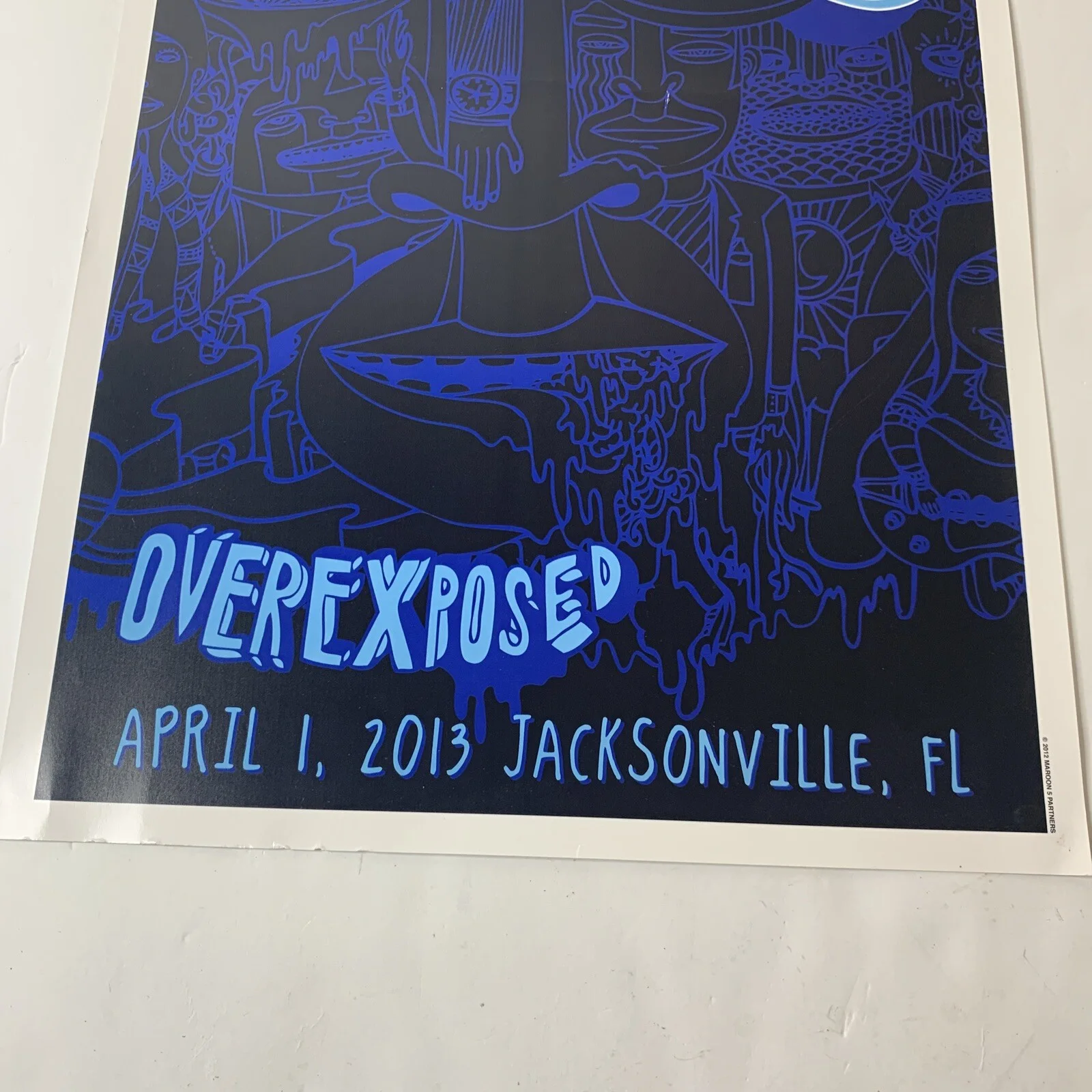 Maroon 5 Overexposed Tour Poster April 1 2013 Jacksonville Florida 14 x 20", изображение 3