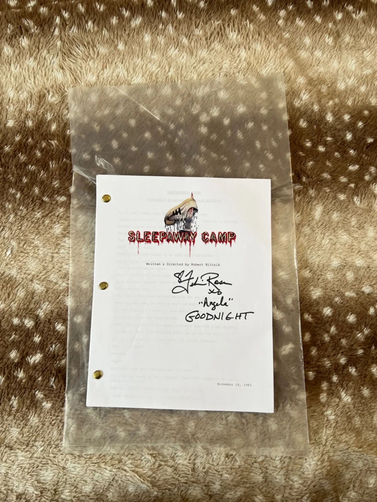 Rare Autographed Sleepaway Camp Script Signed by Felissa Rose AKA Angela Baker!, image 2