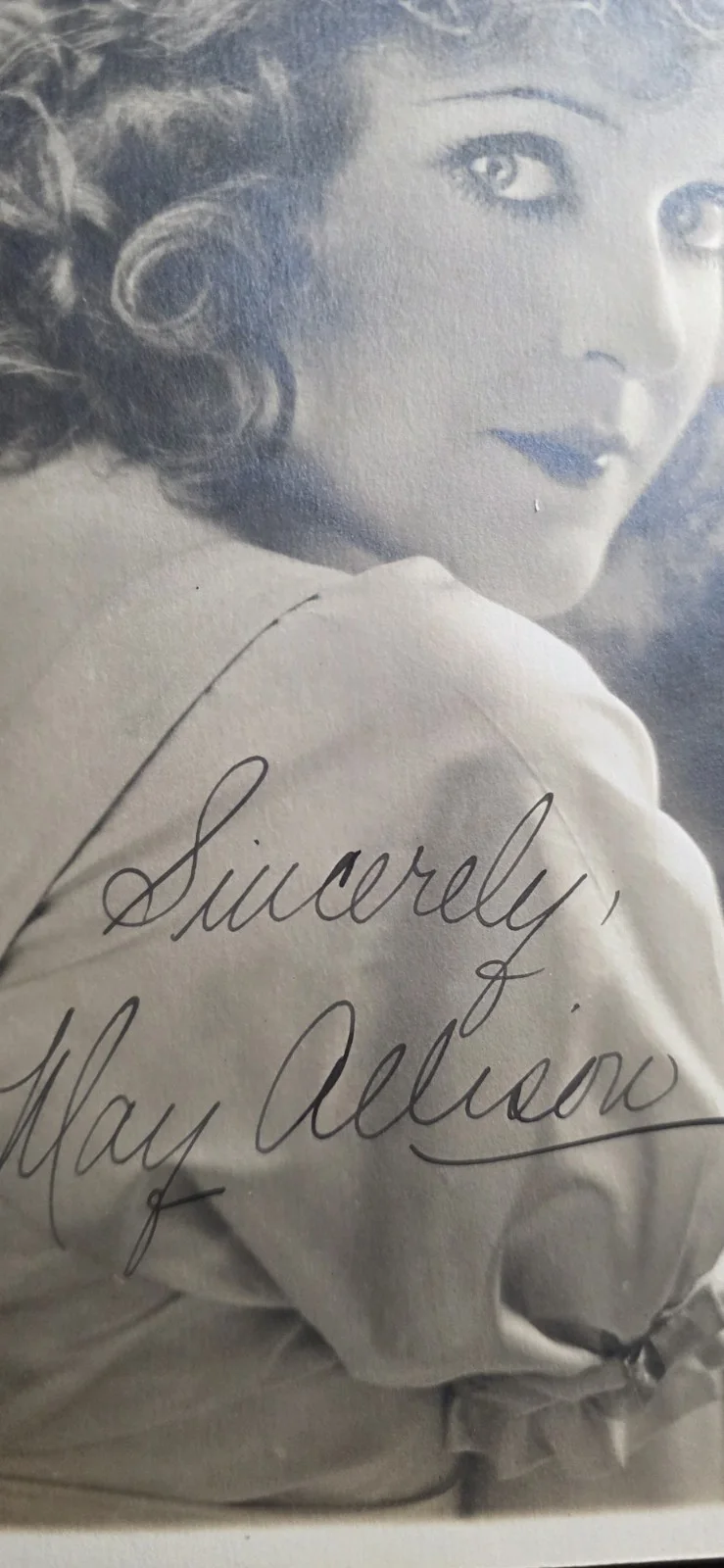 may allison — MAY ALLISON Autographed 8x10 Studio Photo Silent Film Era Star Ink Signed VTG, изображение 2