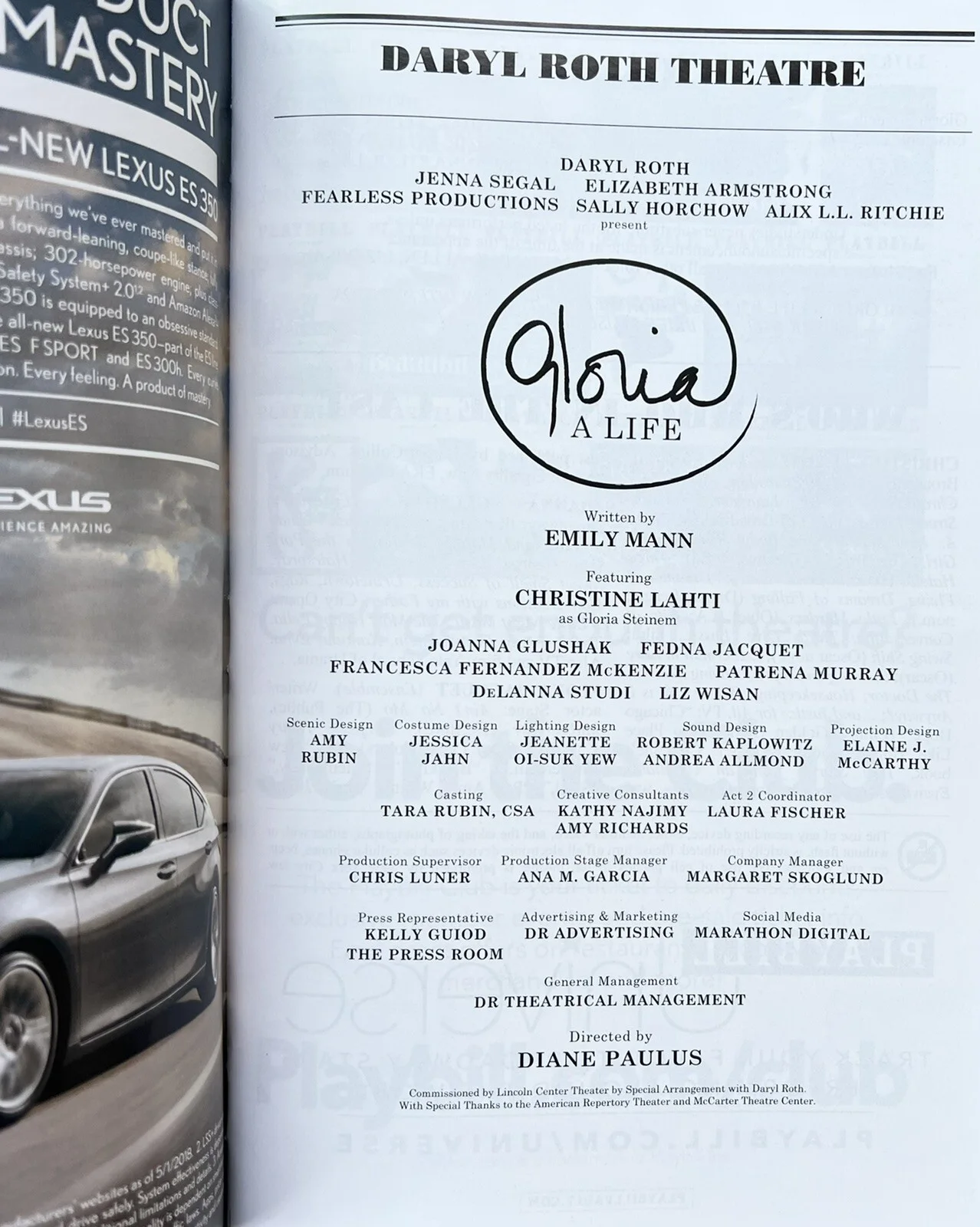 Christine Lahti — Christine Lahti Signed IP Gloria A Life Broadway Playbill - Gloria Steinem, изображение 2
