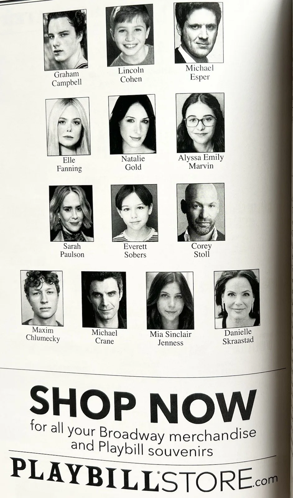 Sarah Paulson Signed Elle Fanning Signed APPROPRIATE Broadway Opening Playbill, image 2