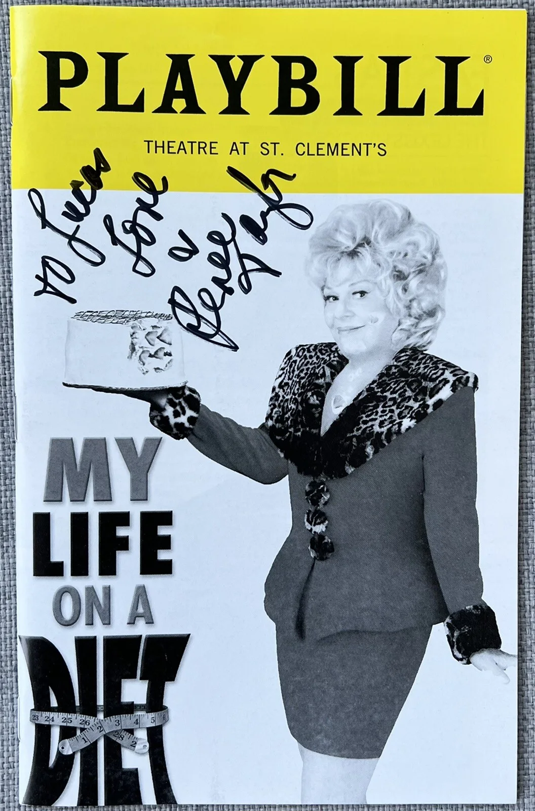 Renee Taylor — Renee Taylor Signed In Person My Life On A Diet Broadway Playbill - Authentic