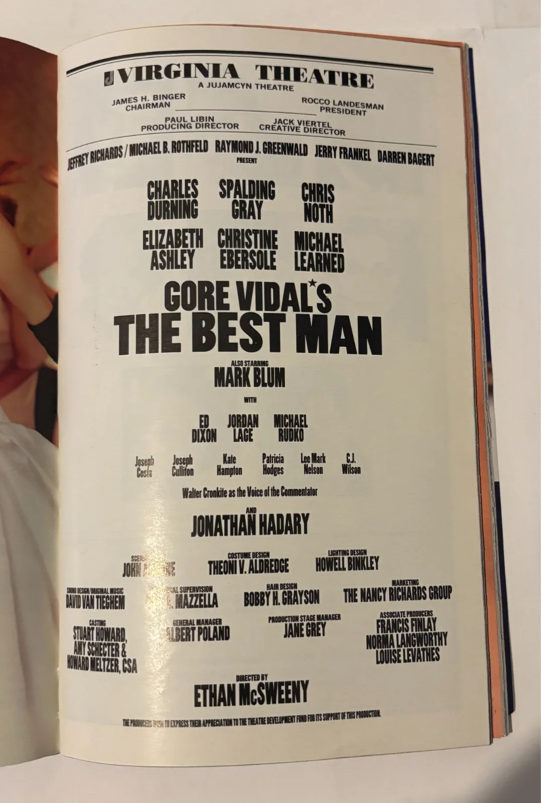 Elizabeth Ashley — Gore Vidal's The Best Man- Playbill - Autograph- Elizabeth Ashley, image 2