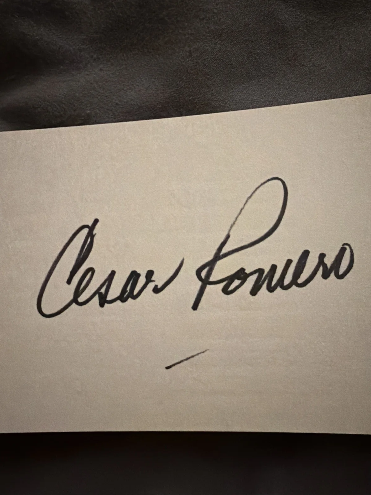 Cesar Romero Signed Index Card Autograph – Batman Joker, Classic Actor, image 2