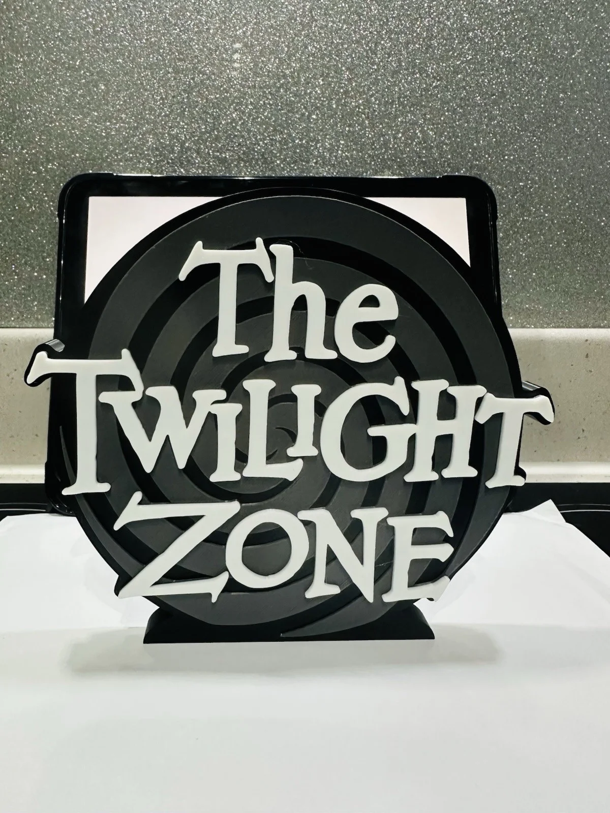 Decorative Twilight Zone Spiral TV Show Self Standing logo display Room, image 2