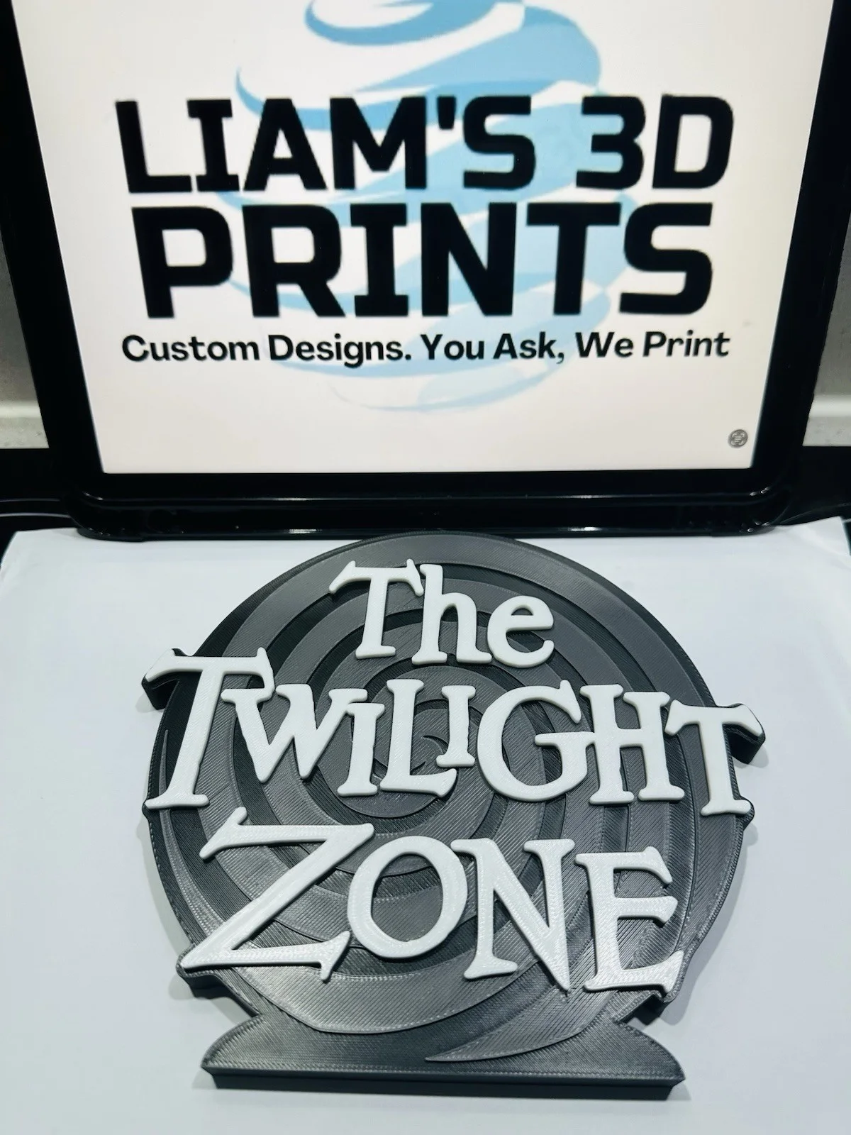 Decorative Twilight Zone Spiral TV Show Self Standing logo display Room, image 3