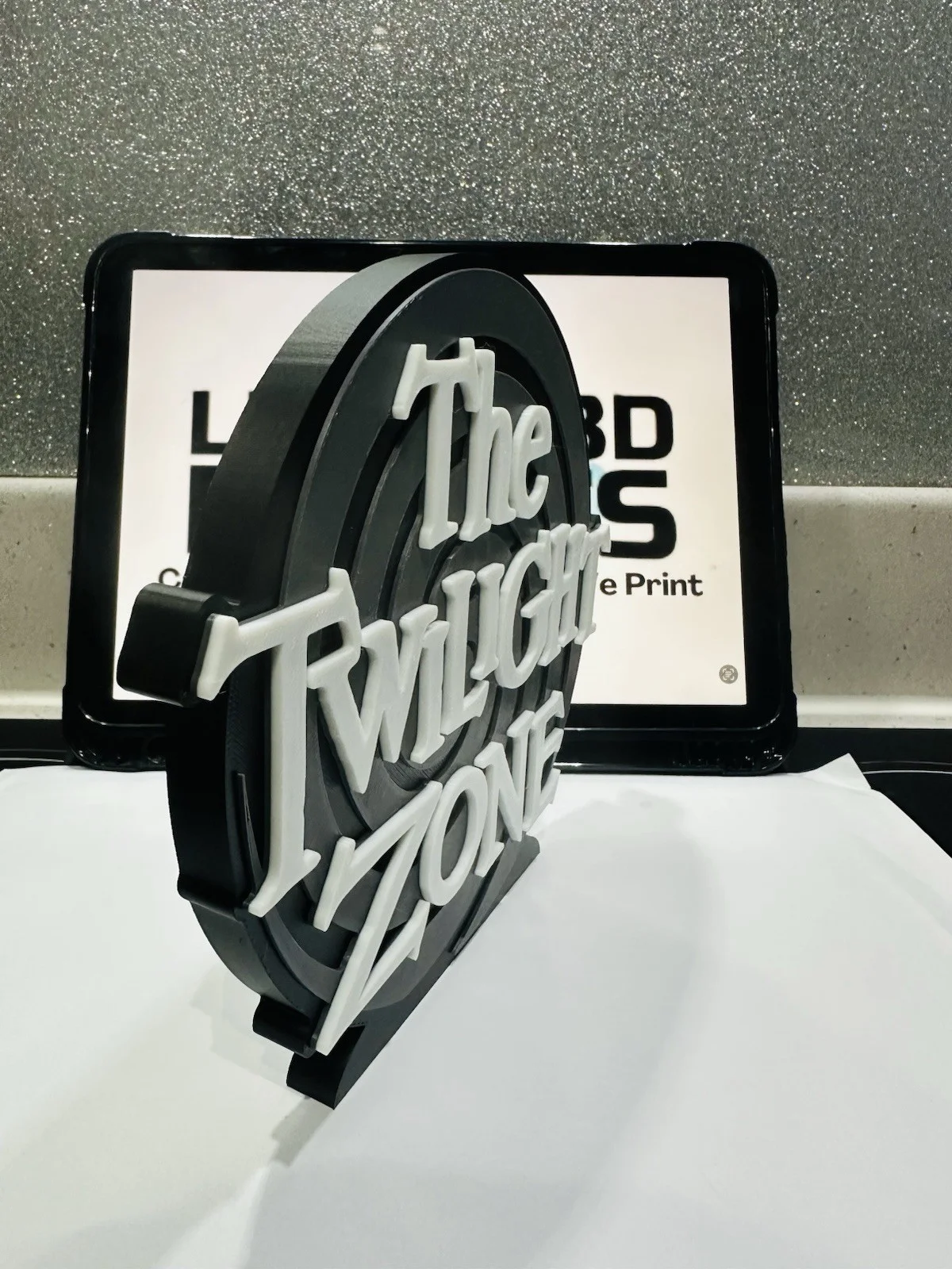 Decorative Twilight Zone Spiral TV Show Self Standing logo display Room, image 4