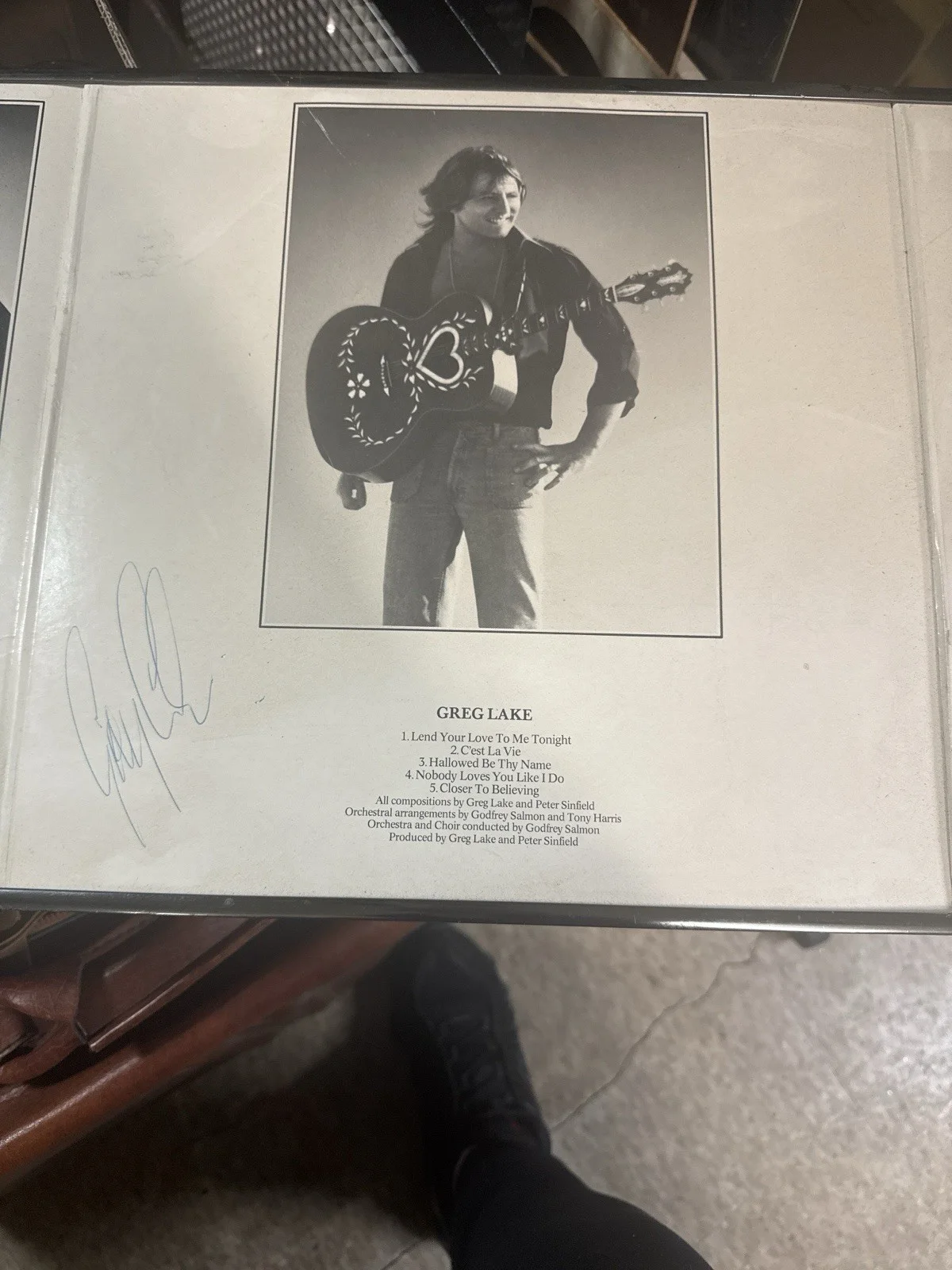Emerson, Lake & Palmer Original Autographed Record Album Signed Inner Sleeve, image 2