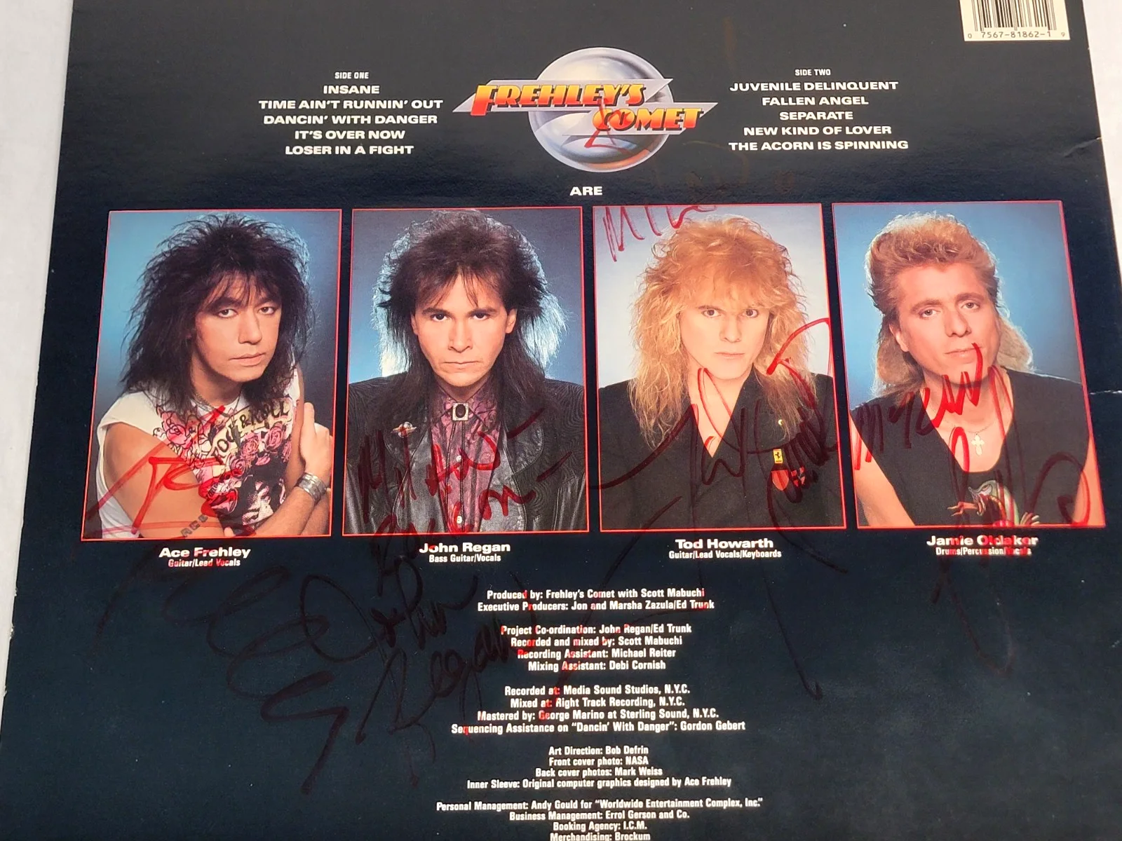 FREHLEY'S COMET SIGNED SECOND SIGHTING LP VINYL ~ACE FREHLEY FULL BAND, image 2