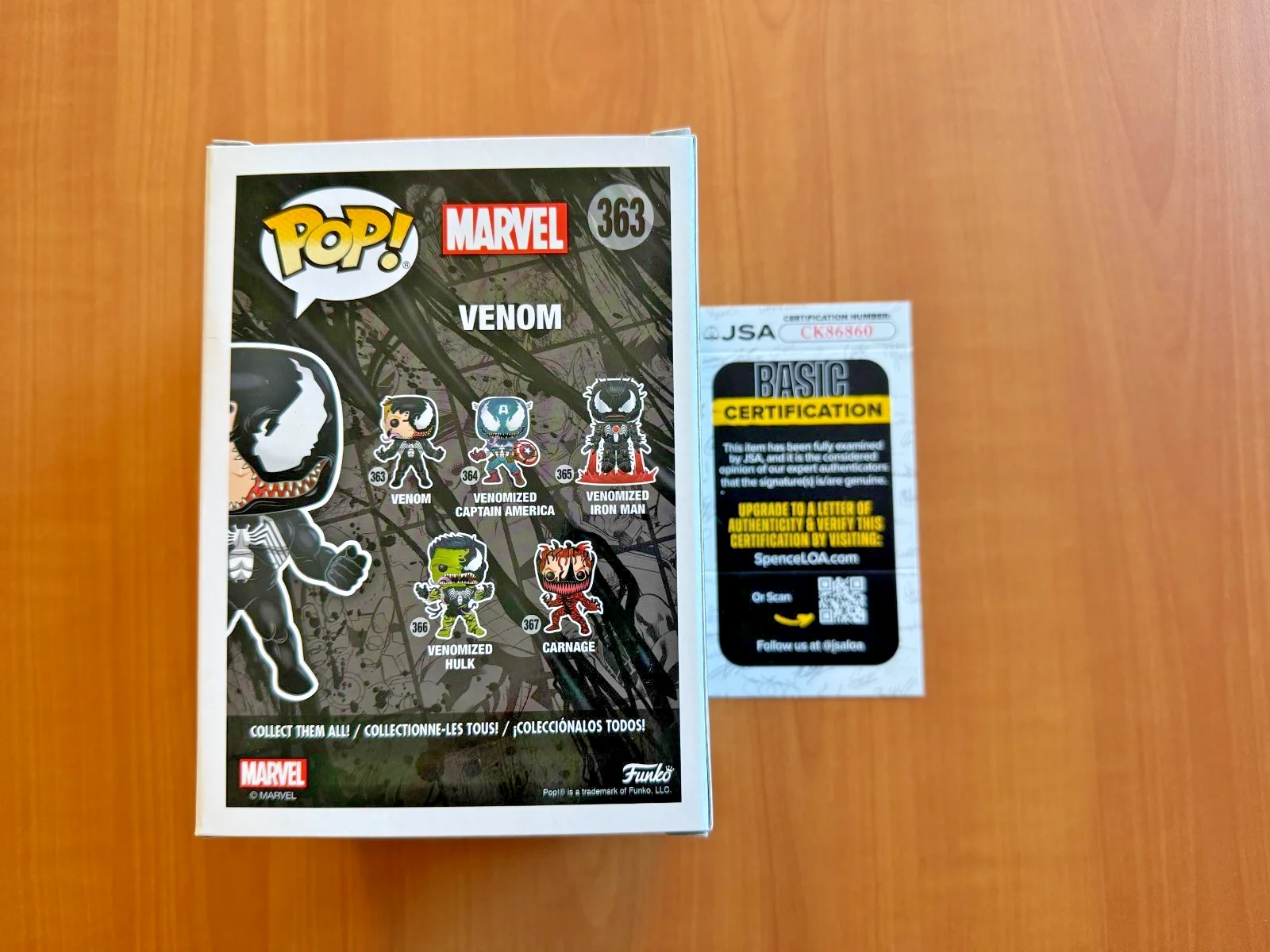 Todd McFarlane — Todd McFarlane "Venom" Autographed Signed 363 Funko Pop JSA COA, image 3