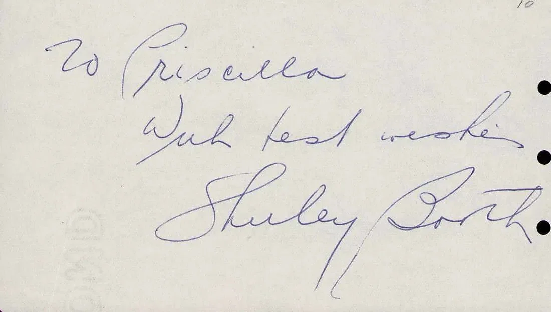 Shirley Booth — TV Series Hazel Actress Shirley Booth Signed Autograph Book Page W/COA