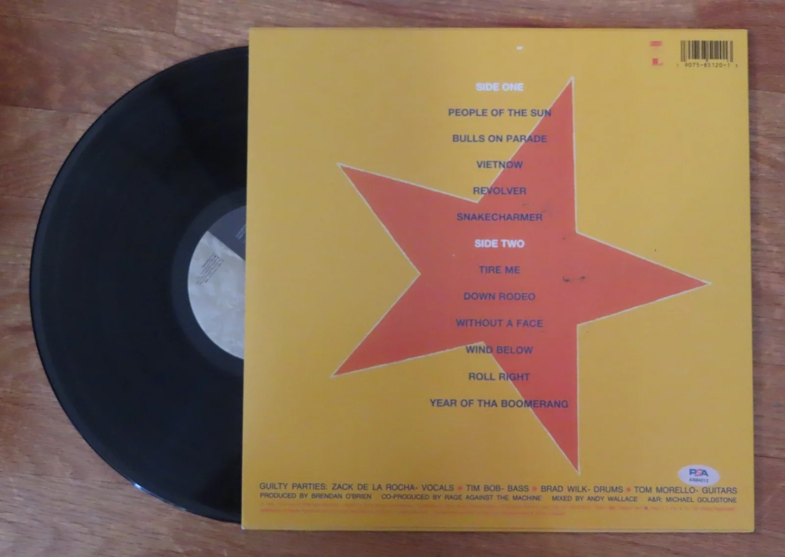 TOM MORELLO signed RAGE AGAINST THE MACHINE "Empire" Album / Record PSA AN84013, изображение 3