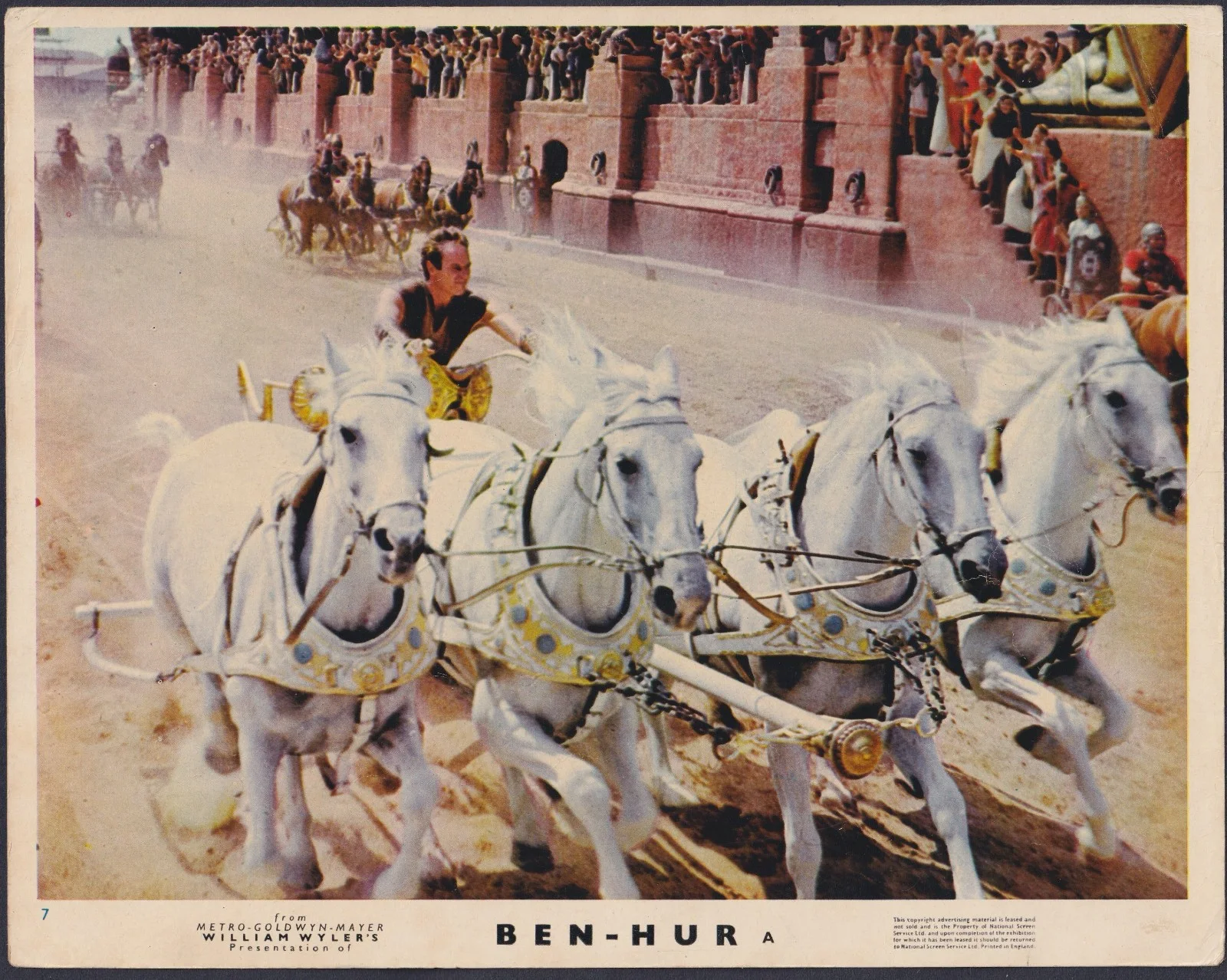 Ben Hur 7x ORIGINAL UK FOH Lobby Cards Charlton Heston William Wyler 1959, изображение 2