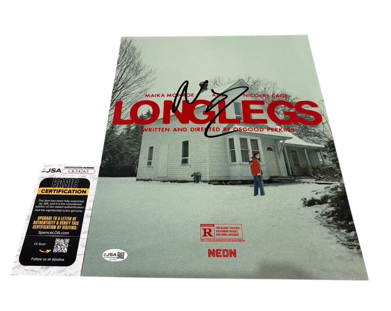 Nicholas Cage — NICOLAS NIC CAGE SIGNED AUTOGRAPH LONGLEGS 11x14 PHOTO C w/ PROOF JSA CERT COA