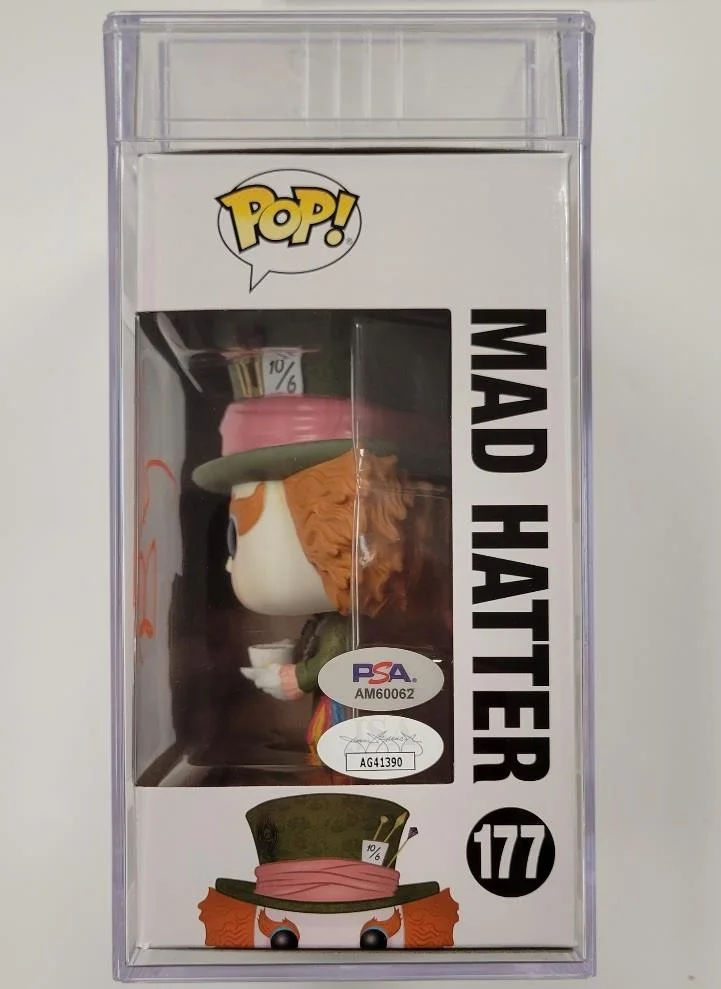 Johnny Depp — Johnny Depp signed Alice Mad Hatter Funko Pop Figure 177 autograph ~ PSA Encap, изображение 4
