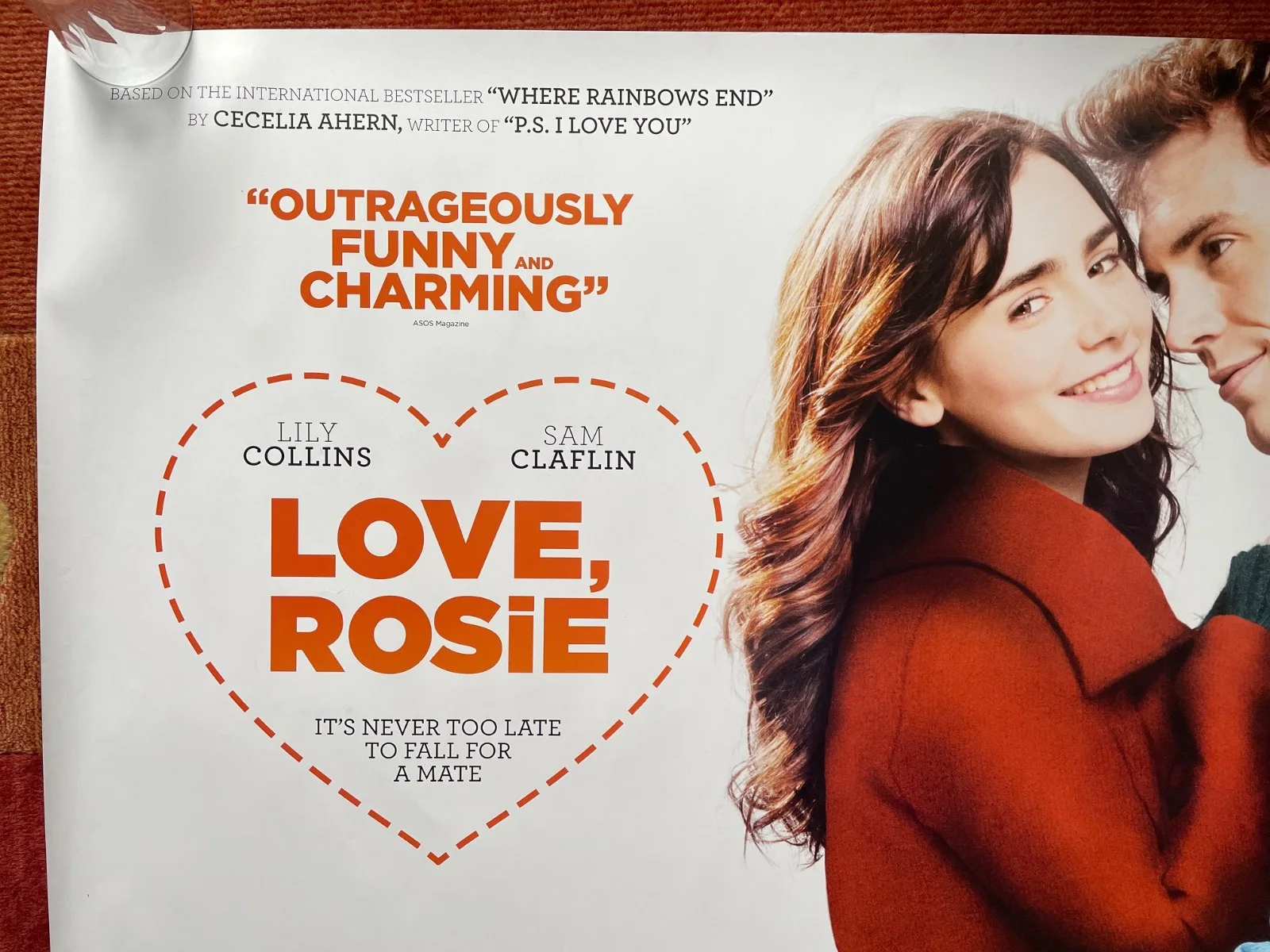 LOVE, ROSIE (2014) Original UK Quad Movie Film Poster Lily Collins Sam Claflin, изображение 2