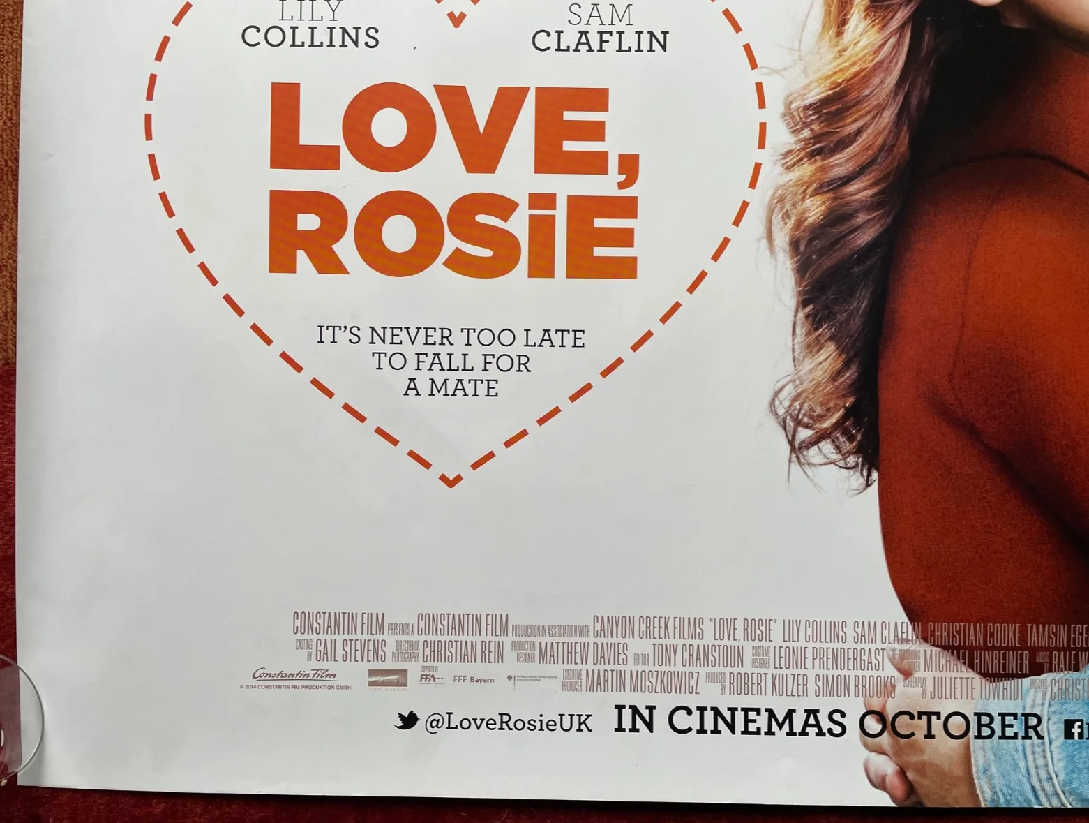 LOVE, ROSIE (2014) Original UK Quad Movie Film Poster Lily Collins Sam Claflin, изображение 4