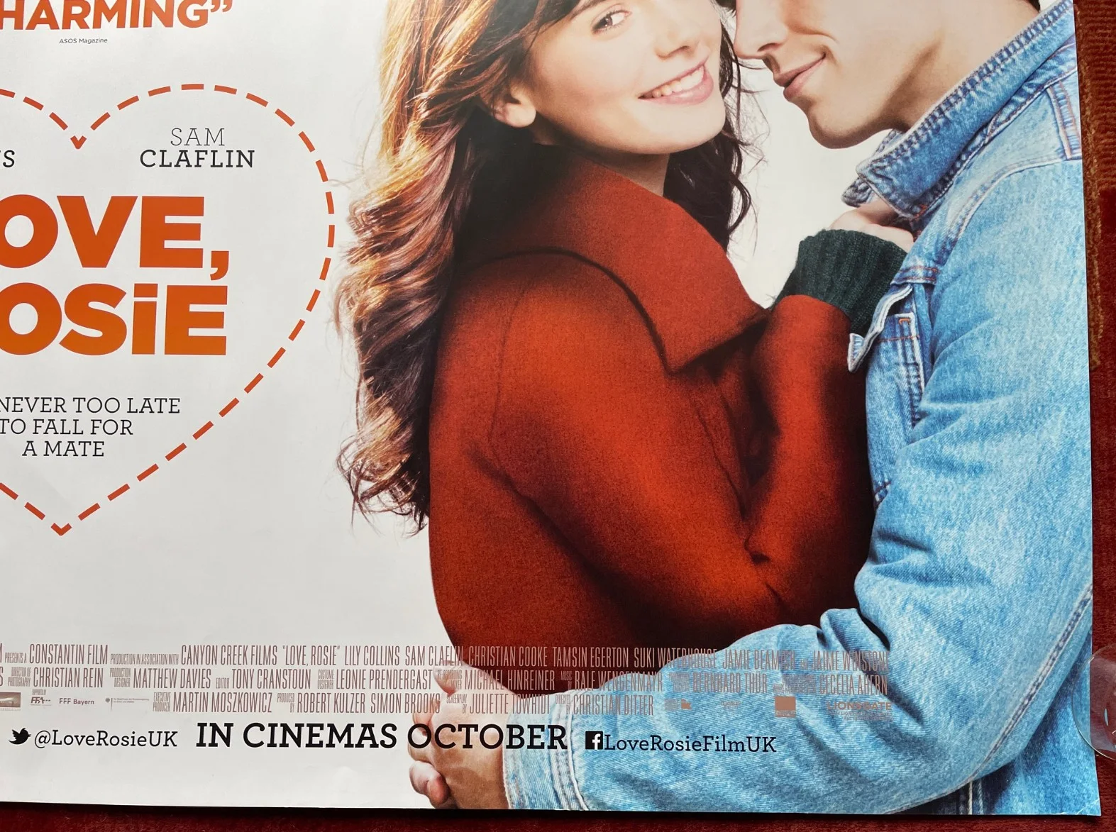LOVE, ROSIE (2014) Original UK Quad Movie Film Poster Lily Collins Sam Claflin, изображение 5