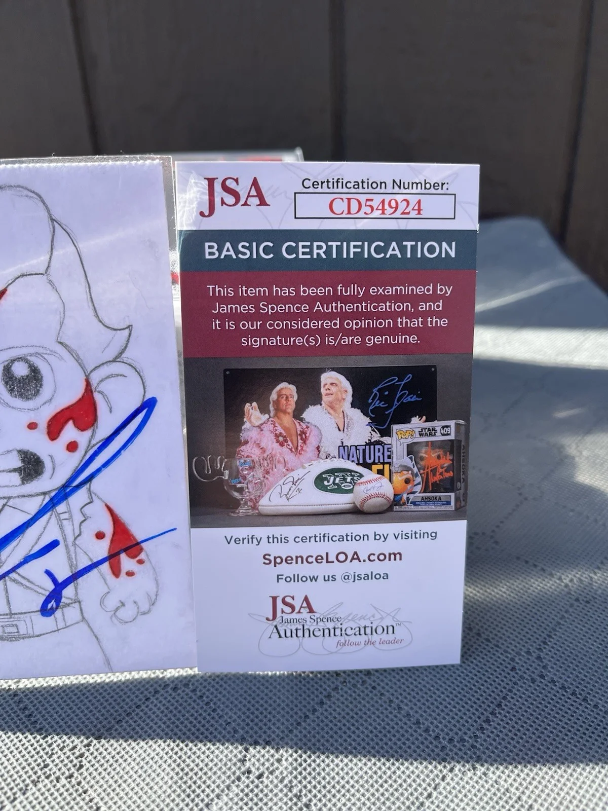 Bruce Campbell — Bruce Campbell Signed Custom Art Drawing Ash Army Of Darkness JSA + Ash Funko, изображение 4